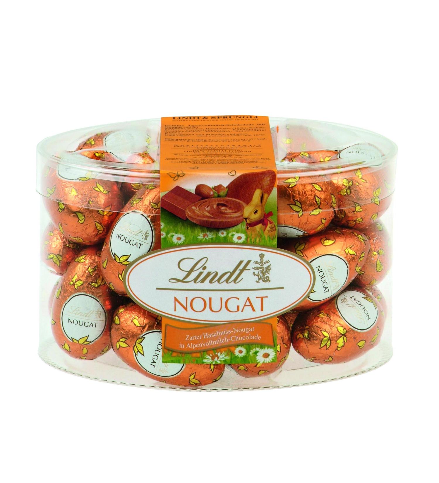 Lindt Chocolate Nougat Eggs 450g - Tender Hazelnut Nougat in Alpine Milk Chocolate - Perfect Easter Chocolate Gift - Approx. 25 Delicious Eggs - Buy Online on SooperMarket.com