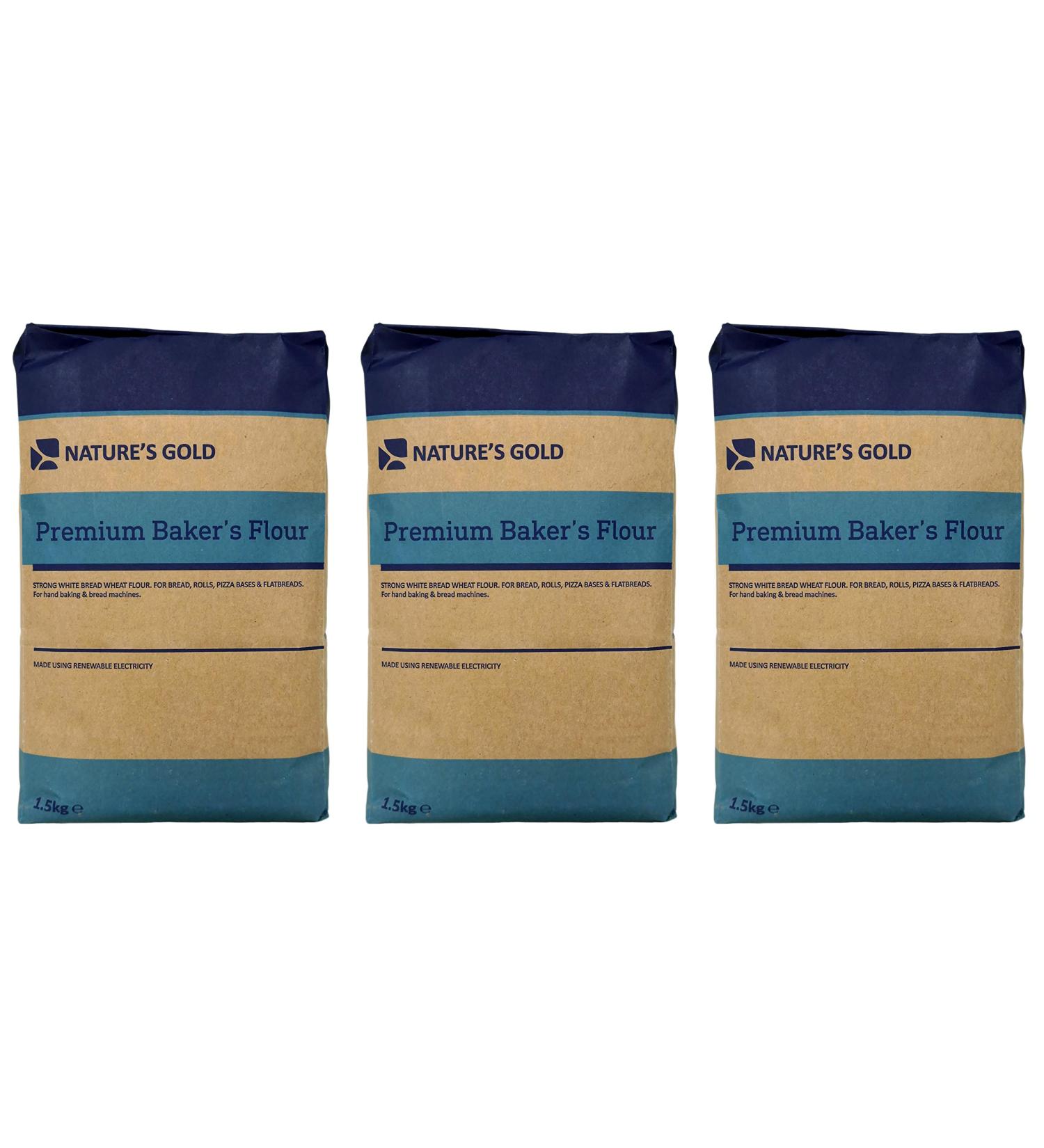 Nature's Gold Premium Baker's Strong White Bread Flour 1.5kg (Pack of 3) - Buy Online on SooperMarket.com