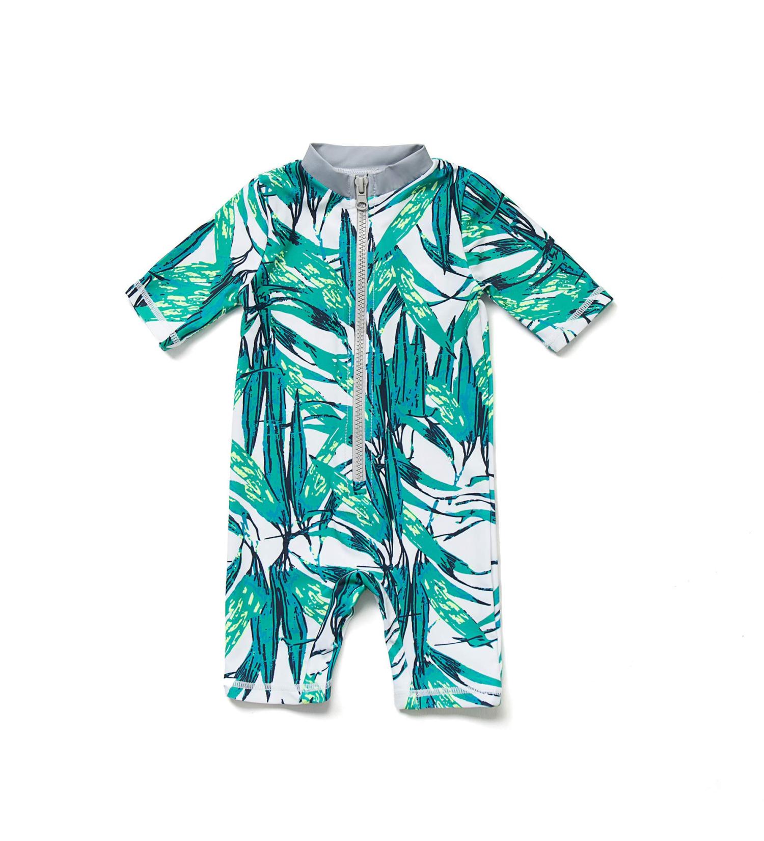 Baby Boys Green Sunsuit with UPF 50+ Sun Protection & Zipper Swimwear Set - 3-6 Months - Buy Online on SooperMarket.com
