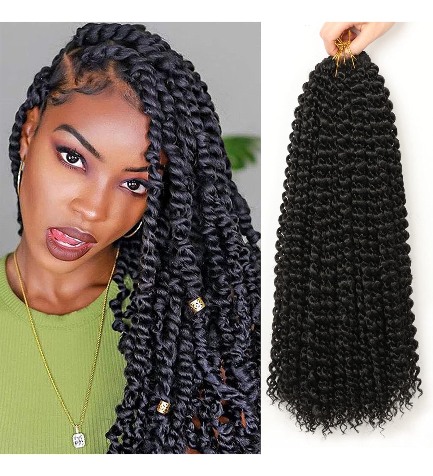 Passion Twist Hair - 6 Packs 18-Inch Braids Extensions for Crochet Hair - Synthetic Faux Locs (1B#) - Economy Package - Buy Online on SooperMarket.com
