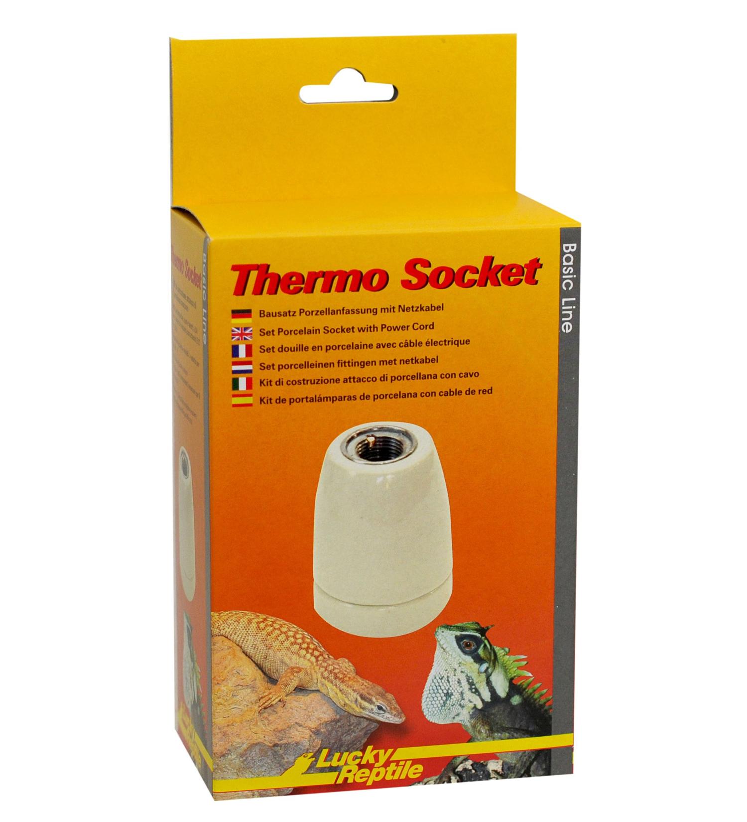 Buy Lucky Reptile Thermo Socket - E27 Porcelain Lamp with Power Cable & Assembly | Terrarium Accessories for Up to 150W - International Shipping - Buy Online on SooperMarket.com