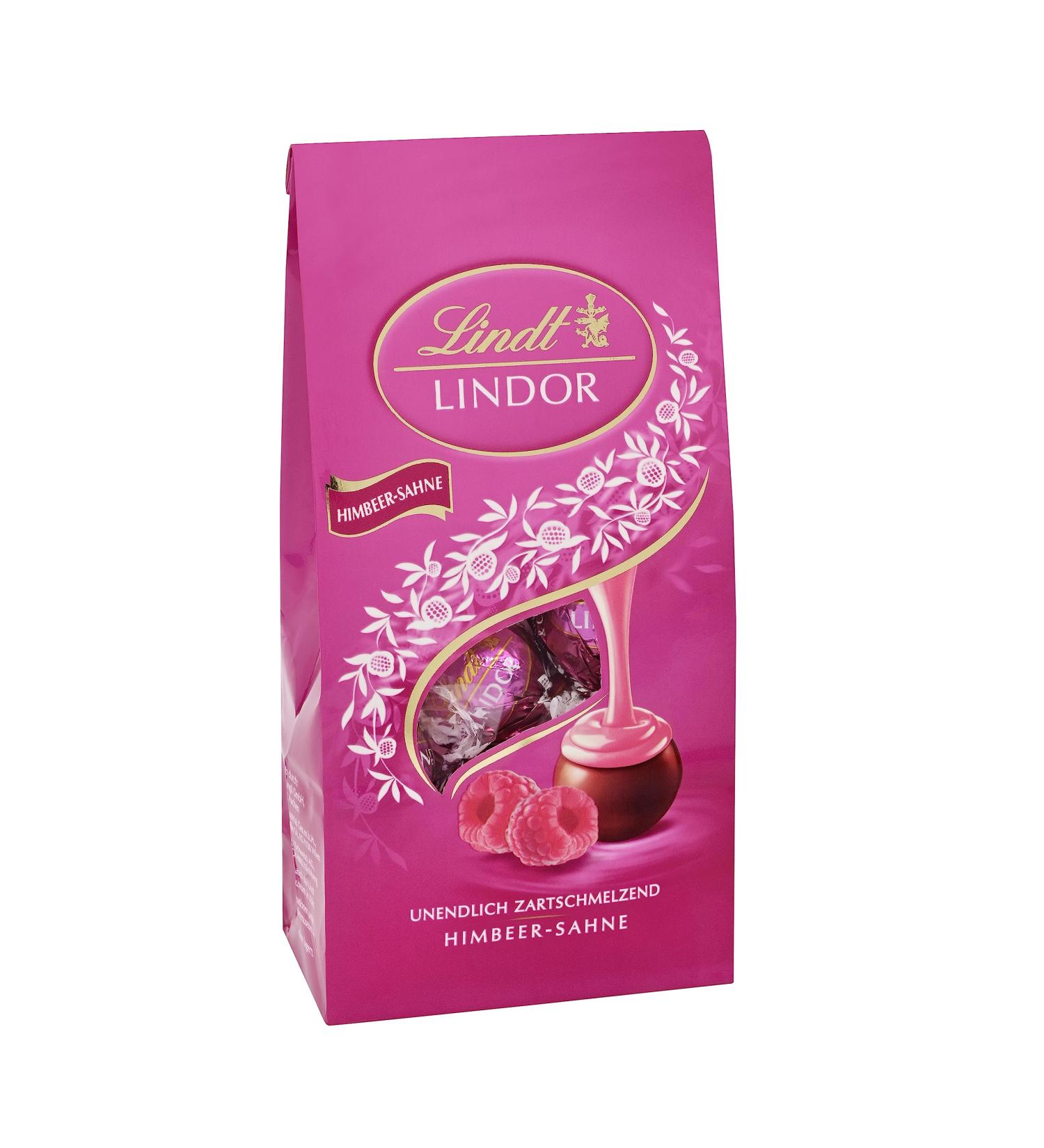 Lindt Lindor Raspberry Chocolate Balls 137g - Gourmet Praline Gift | Whole Milk Chocolate with Melting Raspberry Filling - Buy Online on SooperMarket.com