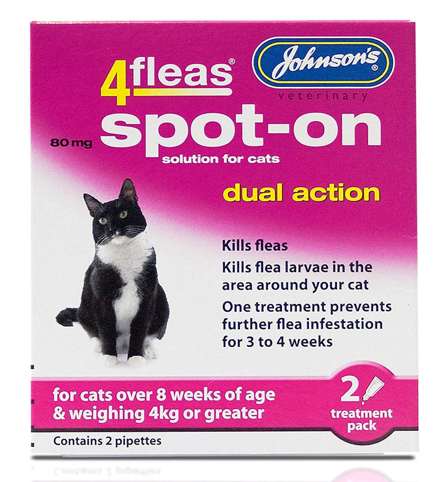 Johnsons 4Fleas Dual Action Spot On For Cats and Kittens (Cats Over 4kg)