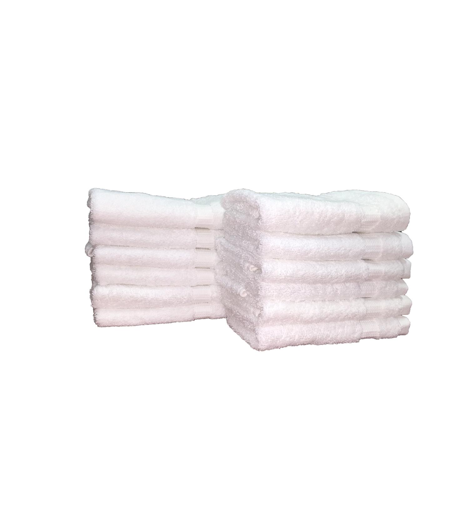 Optima Collection 13x13 White Washcloths Set of 12 - Eco-Friendly Regenerated Cotton - Silver Quality - Buy Online on SooperMarket.com