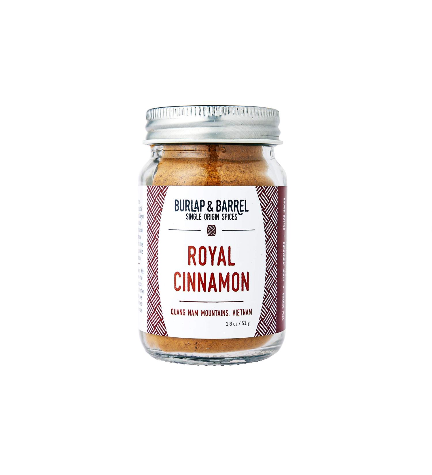 Burlap & Barrel Royal Cinnamon - Saigon Cinnamon for Pastries, Coffee & Smoothies - 1.8oz Glass Jar - Buy Online on SooperMarket.com