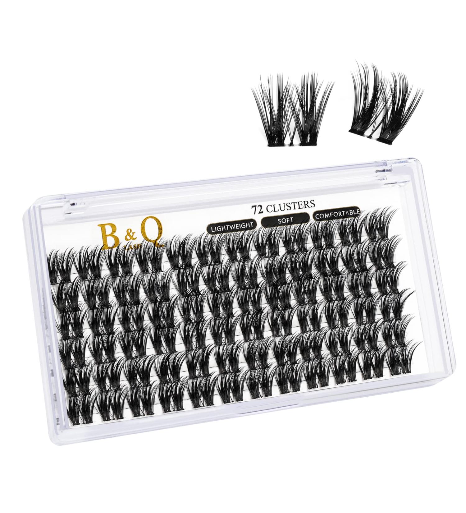 72 Cluster D Curl Individual Lash Clusters | DIY Soft Fluffy Eyelash Extensions - D-12 mm B 50 - Buy Online on SooperMarket.com