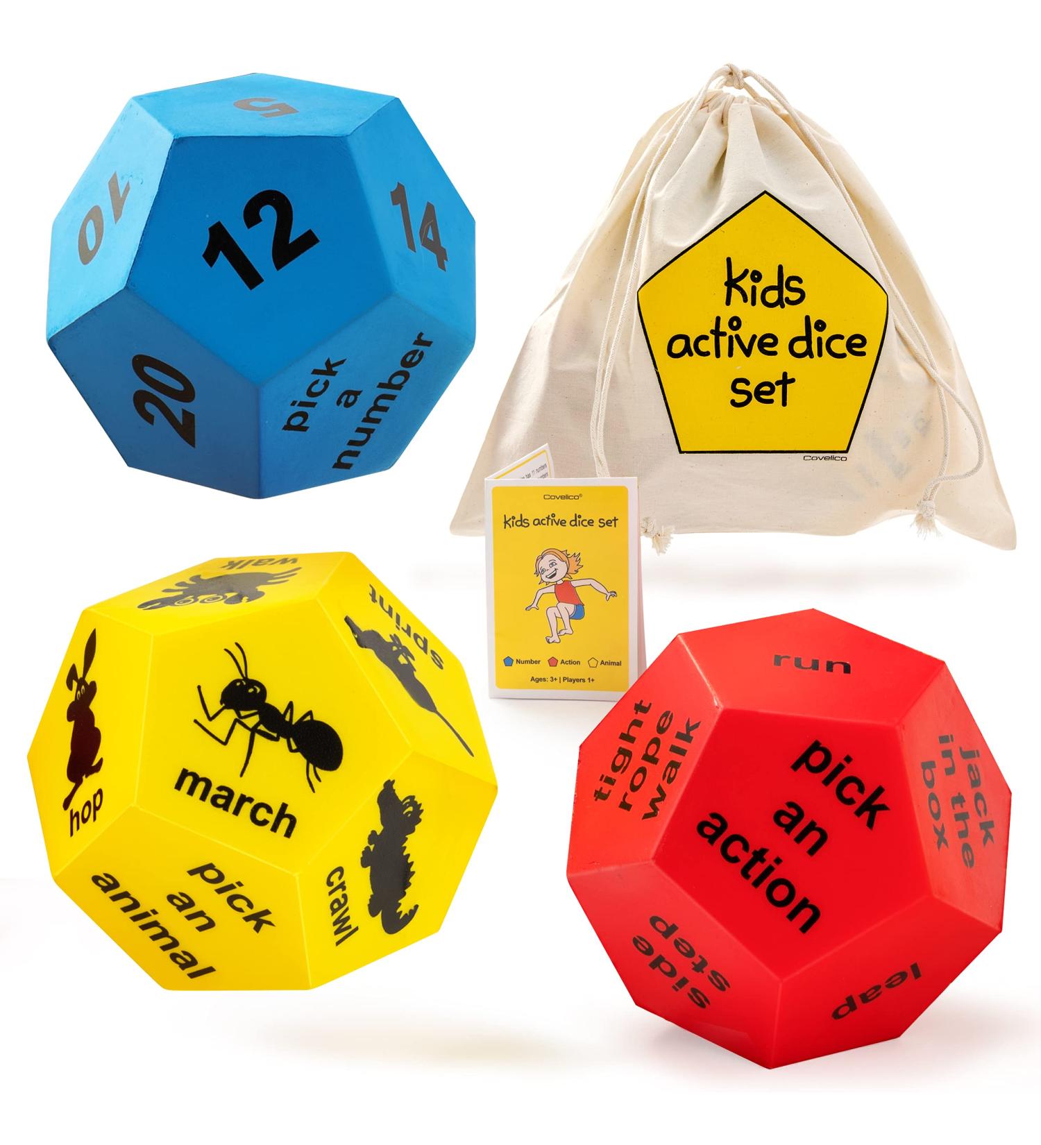 Covelico Kids Exercise Dice | Movement Games for Active Play | Physical Education Equipment for Fun Workouts - Buy Online on SooperMarket.com