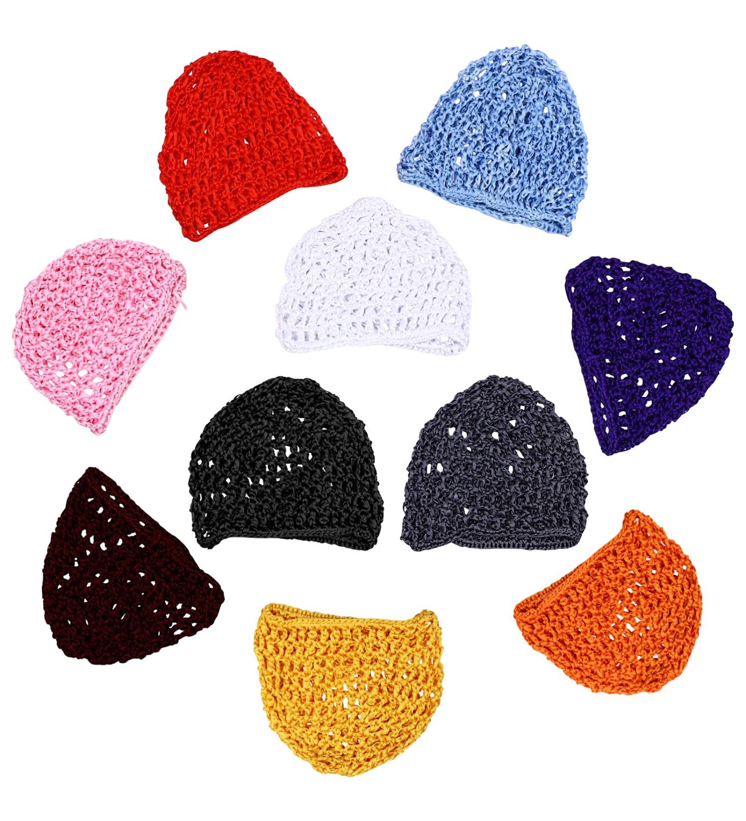 Lurrose 10pcs Crochet Hair Nets - Mesh Knit Snood Hat for Night Sleeping & Hair Care - Buy Online on SooperMarket.com