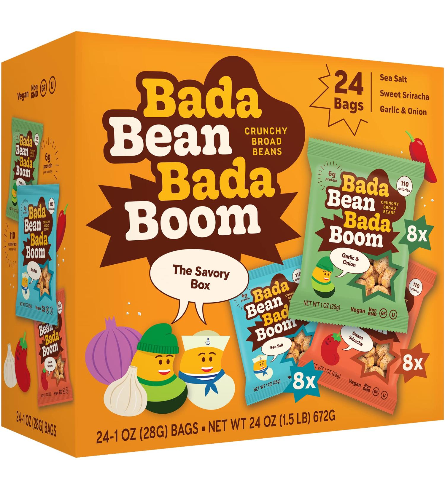 Enlightened Bada Bean Bada Boom - 24 Pack of Plant-Based Protein Broad Bean Snacks - Buy Online on SooperMarket.com