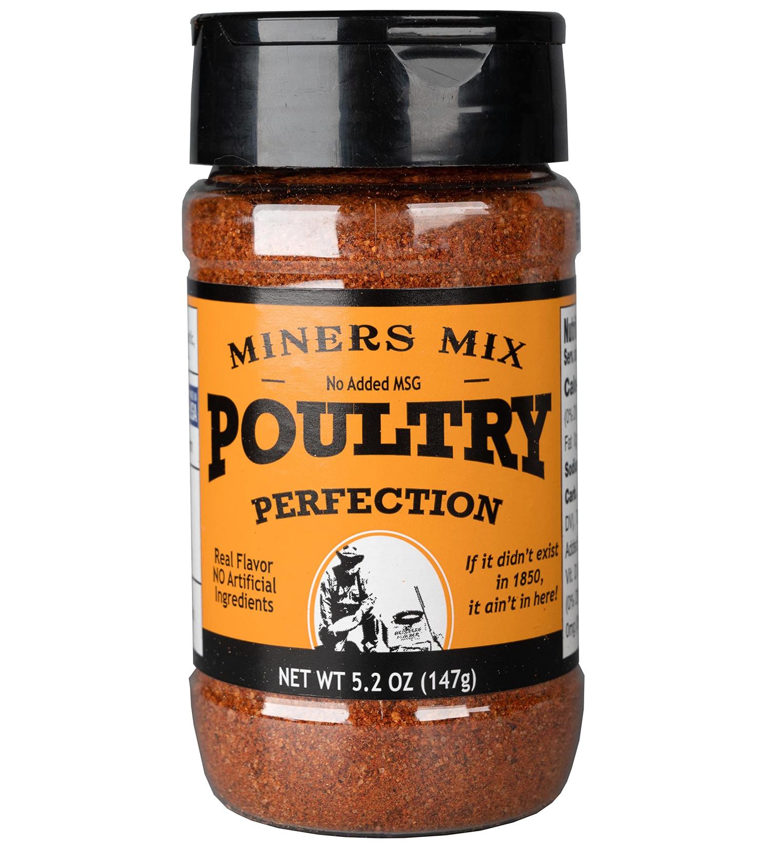 Miners Mix Poultry Perfection Seasoning Blend for Chicken and Turkey - Low Salt, All Natural, No MSG (5.2oz) - Buy Online on SooperMarket.com