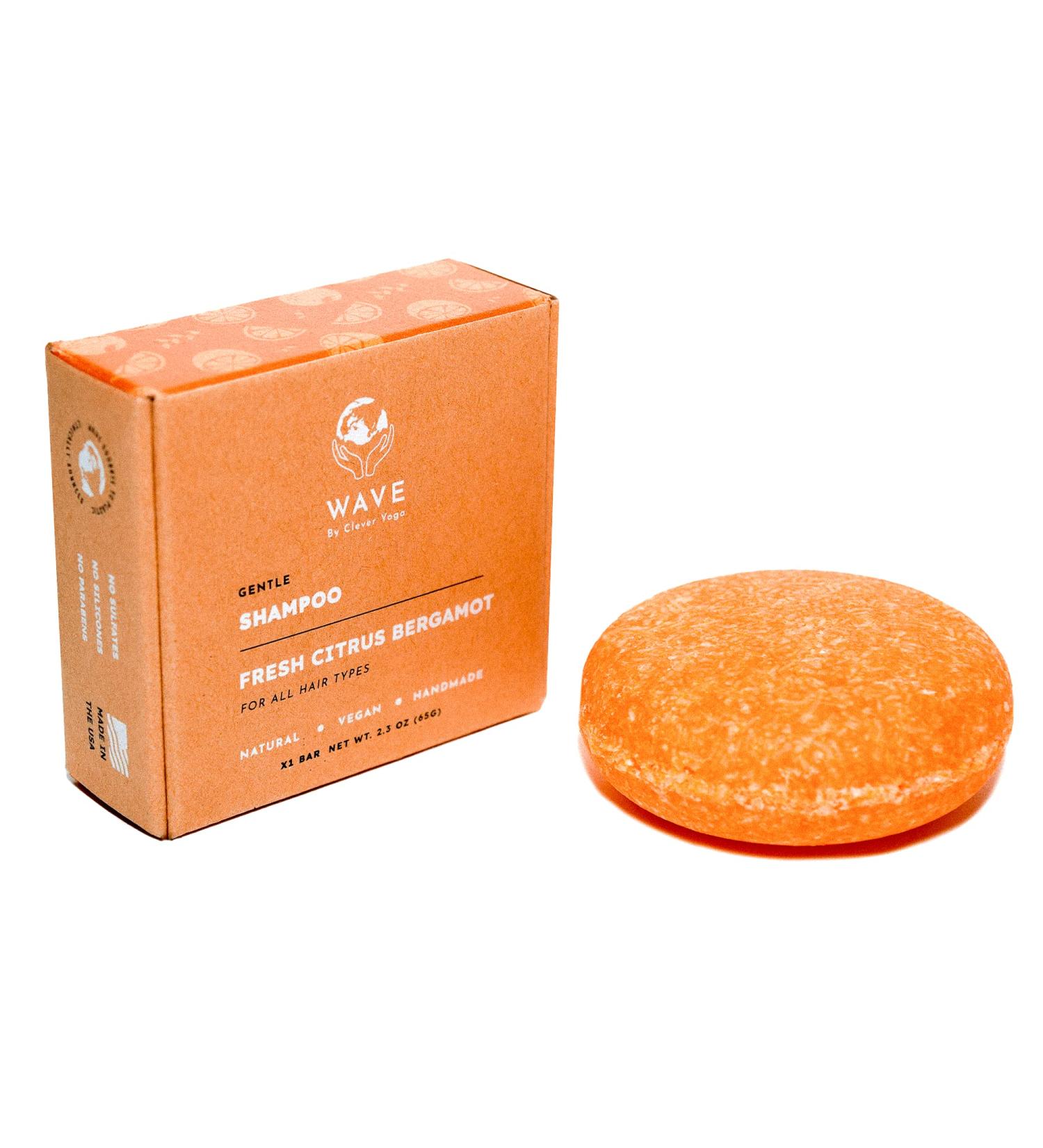 Clever Yoga Fresh Citrus Shampoo Bar - Vegan Solid Bar for All Hair Types - Travel-Friendly & Frizz-Free Haircare Solution (1 Bar) - Buy Online on SooperMarket.com