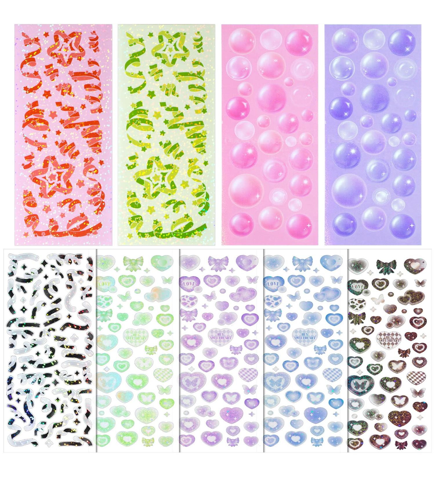 HINZIC 18 Sheets Kpop Photocard Stickers Set - Colorful Glitter Korean Deco Stickers for Scrapbook DIY Crafts - Buy Online on SooperMarket.com