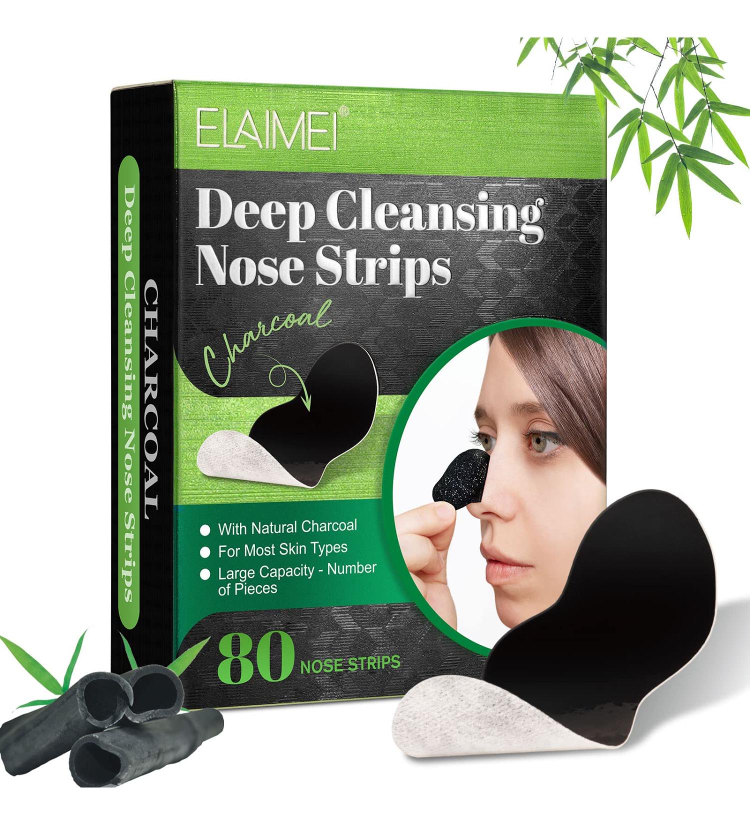 Blackhead Remover Pore Strips 80 Counts Charcoal Deep Cleansing Nose Strips for Blackhead Removal and Pore Unclogging Nose Blackhead Remover Strips Black Head Remover for Women & Men - Buy Online on SooperMarket.com