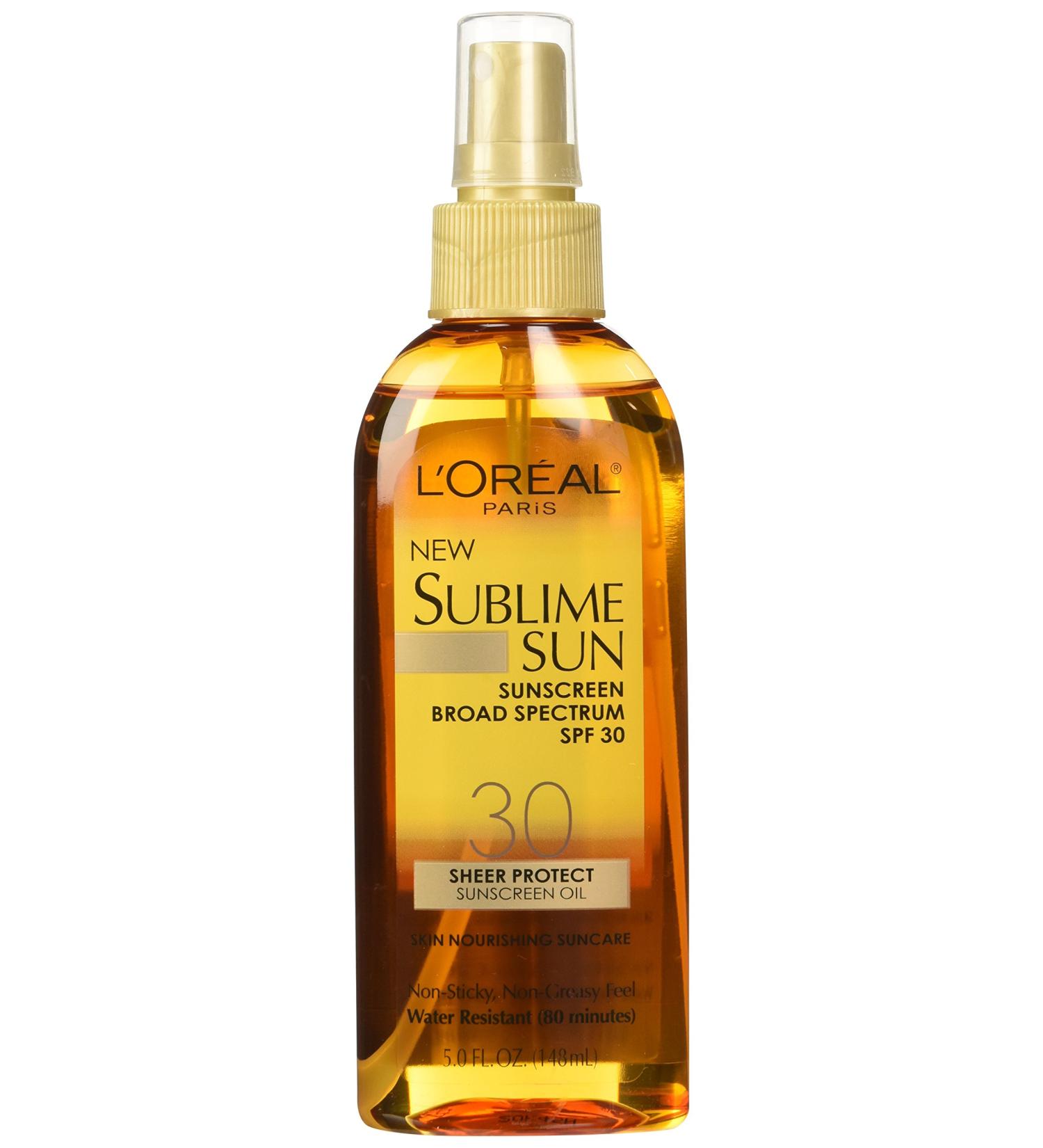 L'Oreal Paris Sublime Sun Sheer Protect Sunscreen Oil SPF 30 5 oz - Pack of 3 - Buy Online on SooperMarket.com