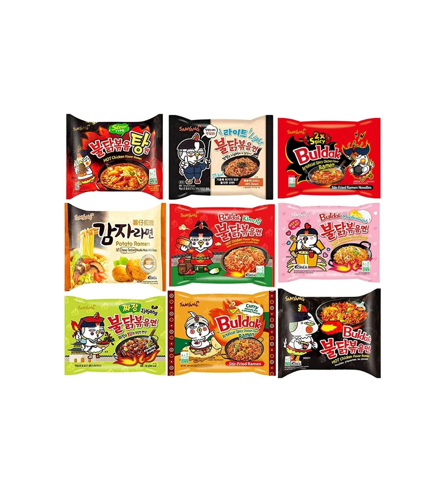 Samyang Korean Assorted Top Spicy Ramen Instant Noodles Challenge (Pack of 30) at least 7 Different Flavour by CNMART - Buy Online on SooperMarket.com