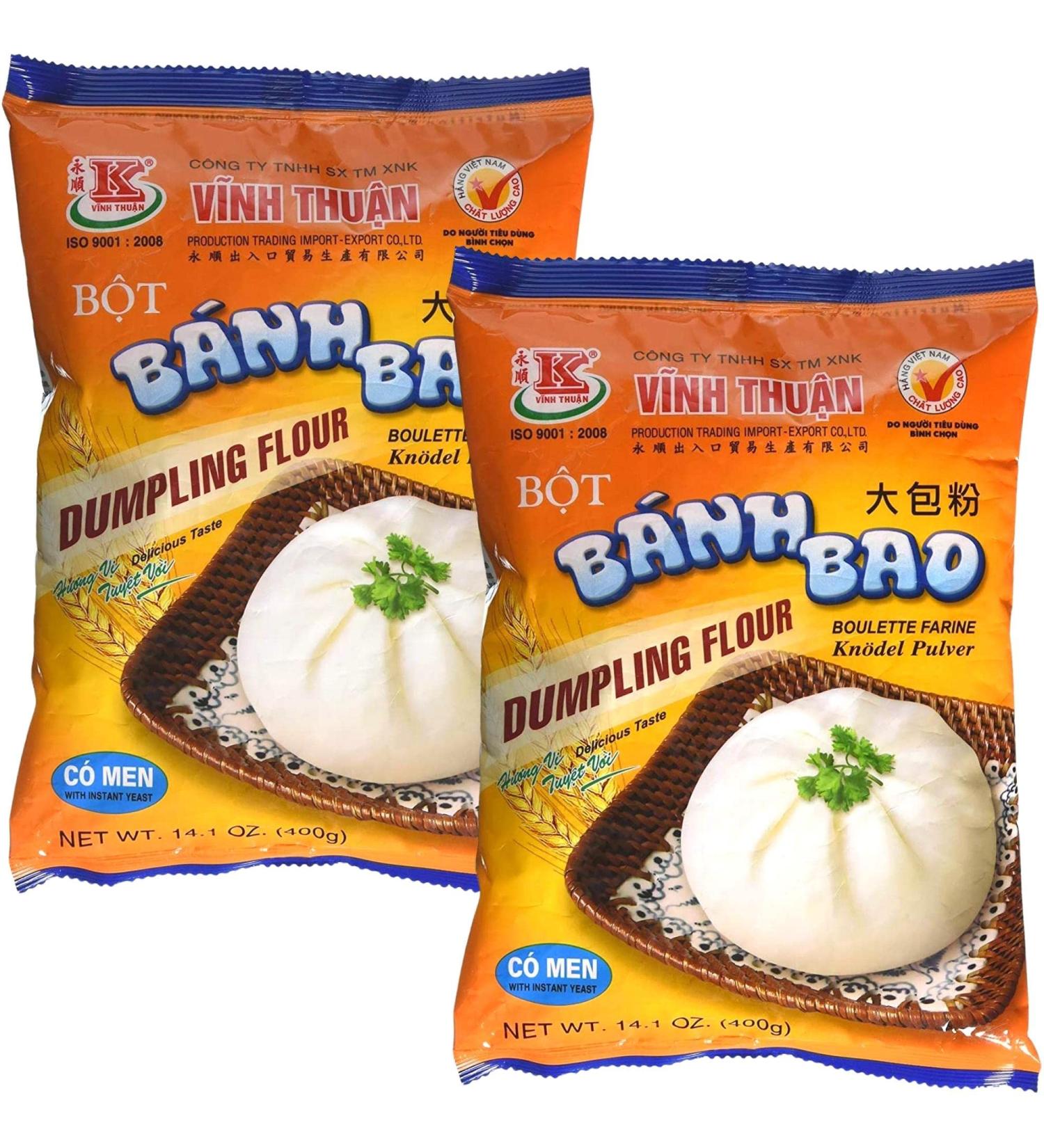 Vinh Thuan VT Asian Dumpling Flour Bot Banh Bao 2 Pack of 400g Traditional Vietnamese Chinese Rice Dumpling Bun For Meat Vegan Halal Recipes - Buy Online on SooperMarket.com