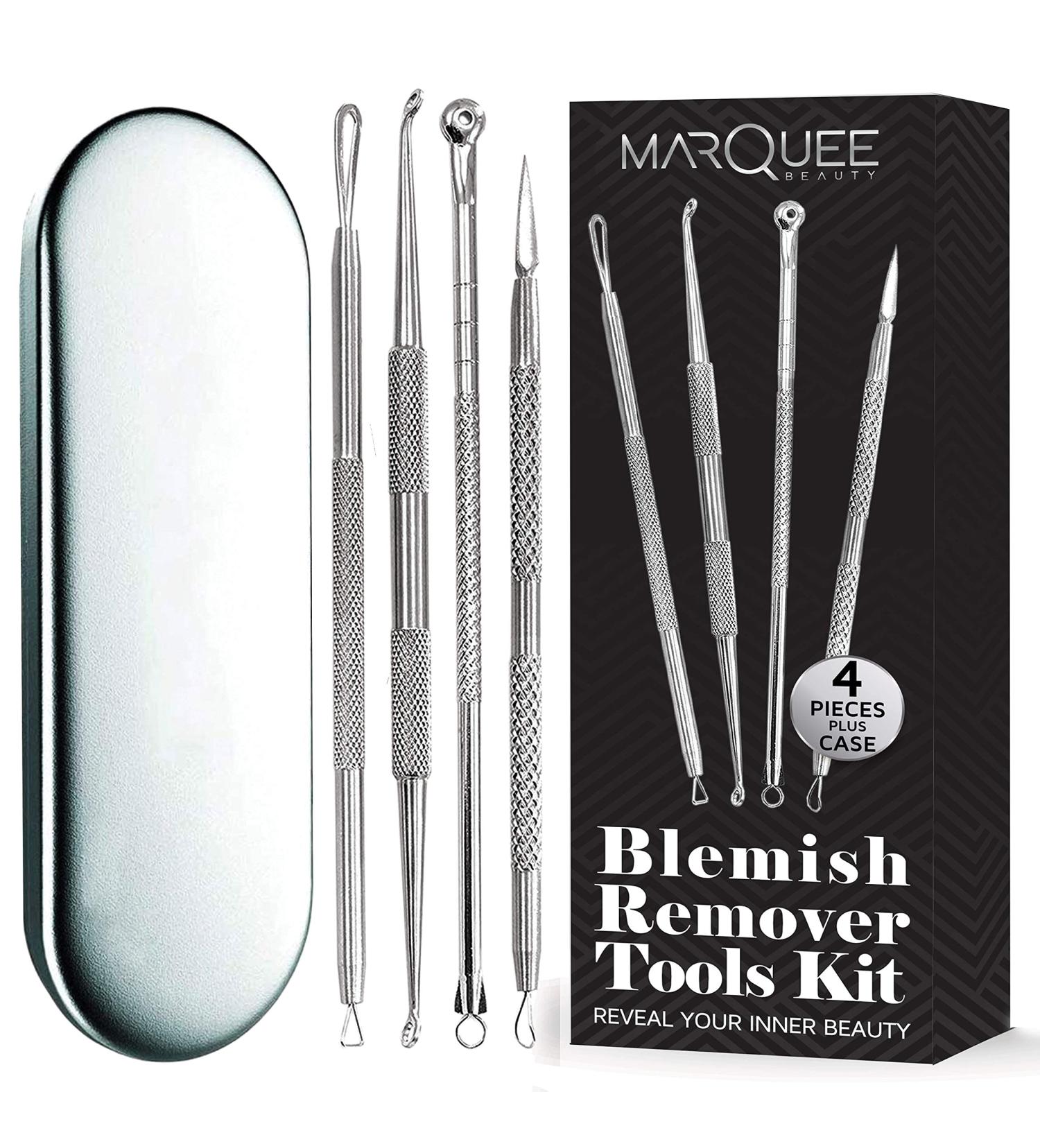 Comedone Extractor Tool Kit for Blackhead, Whitehead, Pimple, and Zit Removal - Acne Scar Treatment - 4-piece Set - Buy Online on SooperMarket.com