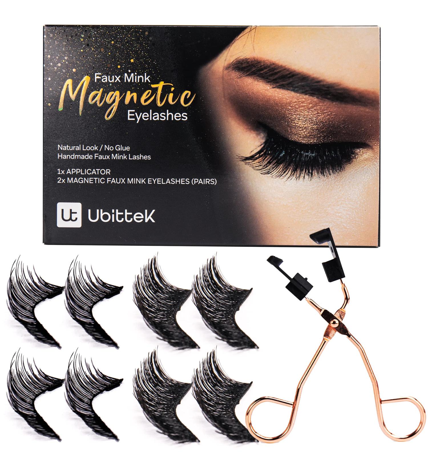 Dual Magnetic Reusable False Eyelashes Set - No Glue Needed | Soft 3D Fake Lashes Extension | Natural Look with Tweezers - 2 Pairs - Buy Online on SooperMarket.com