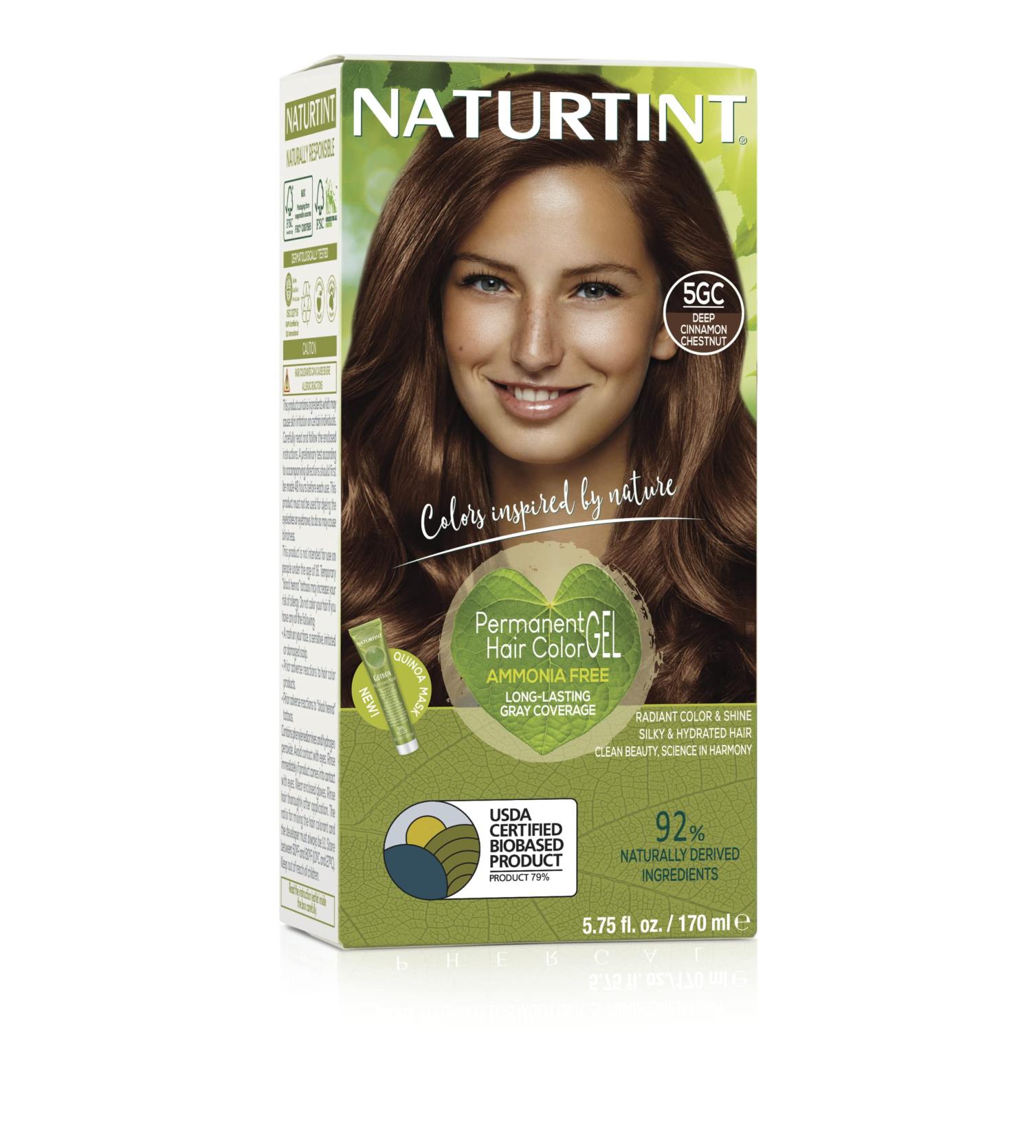 Naturtint 5GC Deep Cinnamon Chestnut Hair Color - Ammonia-Free, Vegan, Cruelty-Free | 100% Gray Coverage, Long-Lasting Results - Buy Online on SooperMarket.com