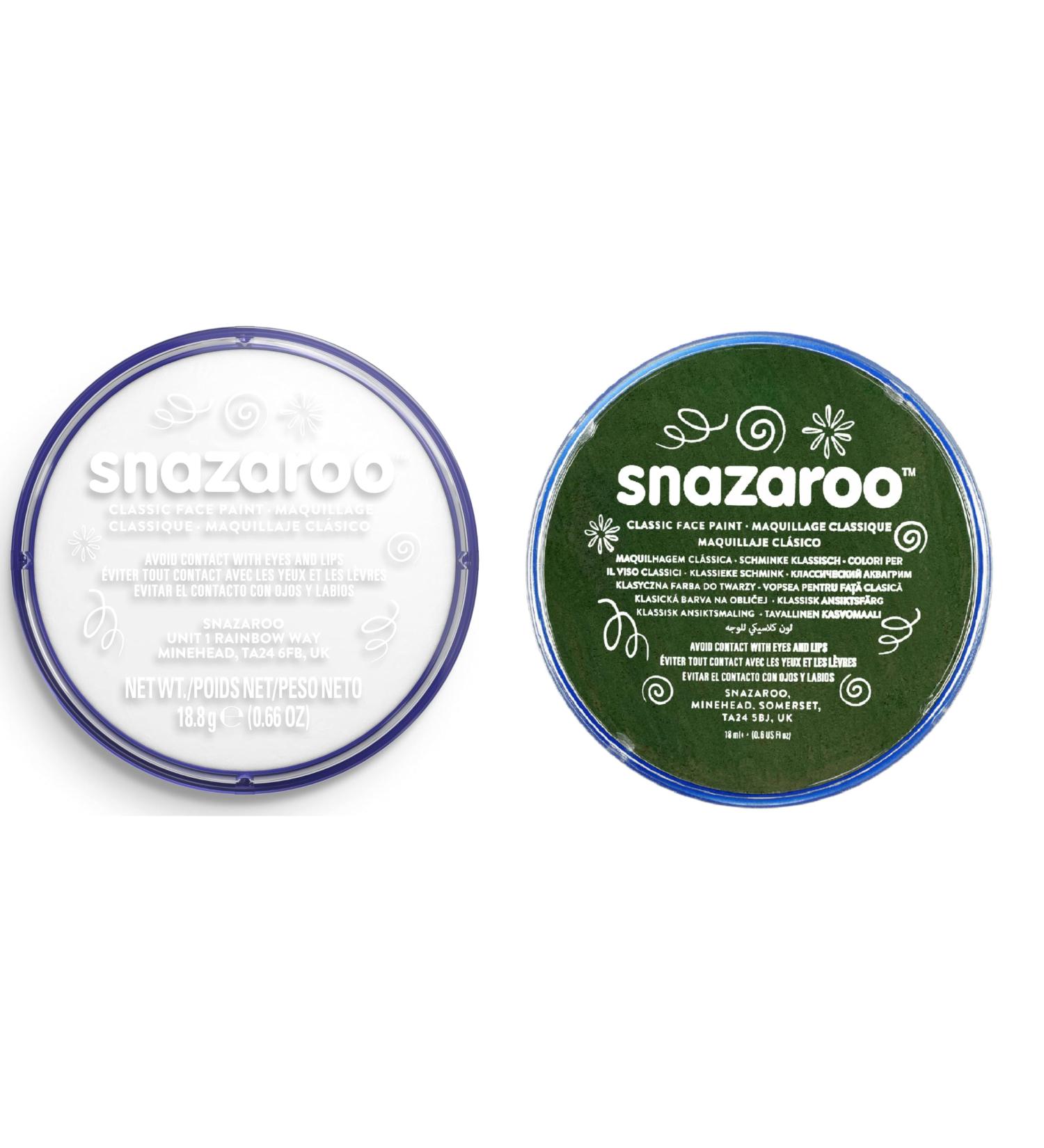 SK INFINITY | Classic Face and Body Paint 18ml - Professional Water Based Single Cake Makeup - White & Dr. Green - Buy Online on SooperMarket.com
