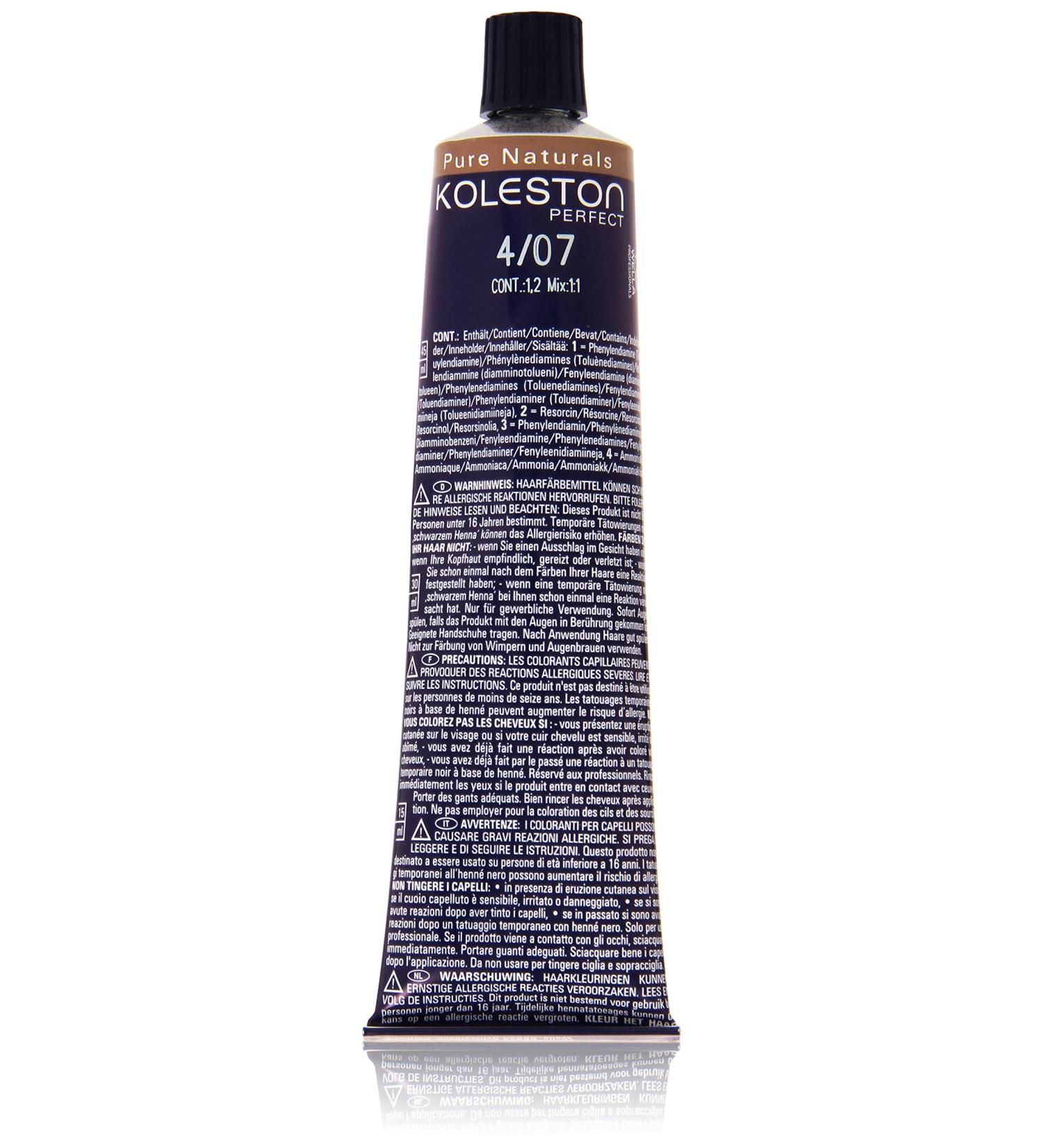 Wella Professionals Koleston Perfect 4/07 Medium Brown Natural Hair Color | 60ml Permanent Cream | International Shipping - Buy Online on SooperMarket.com