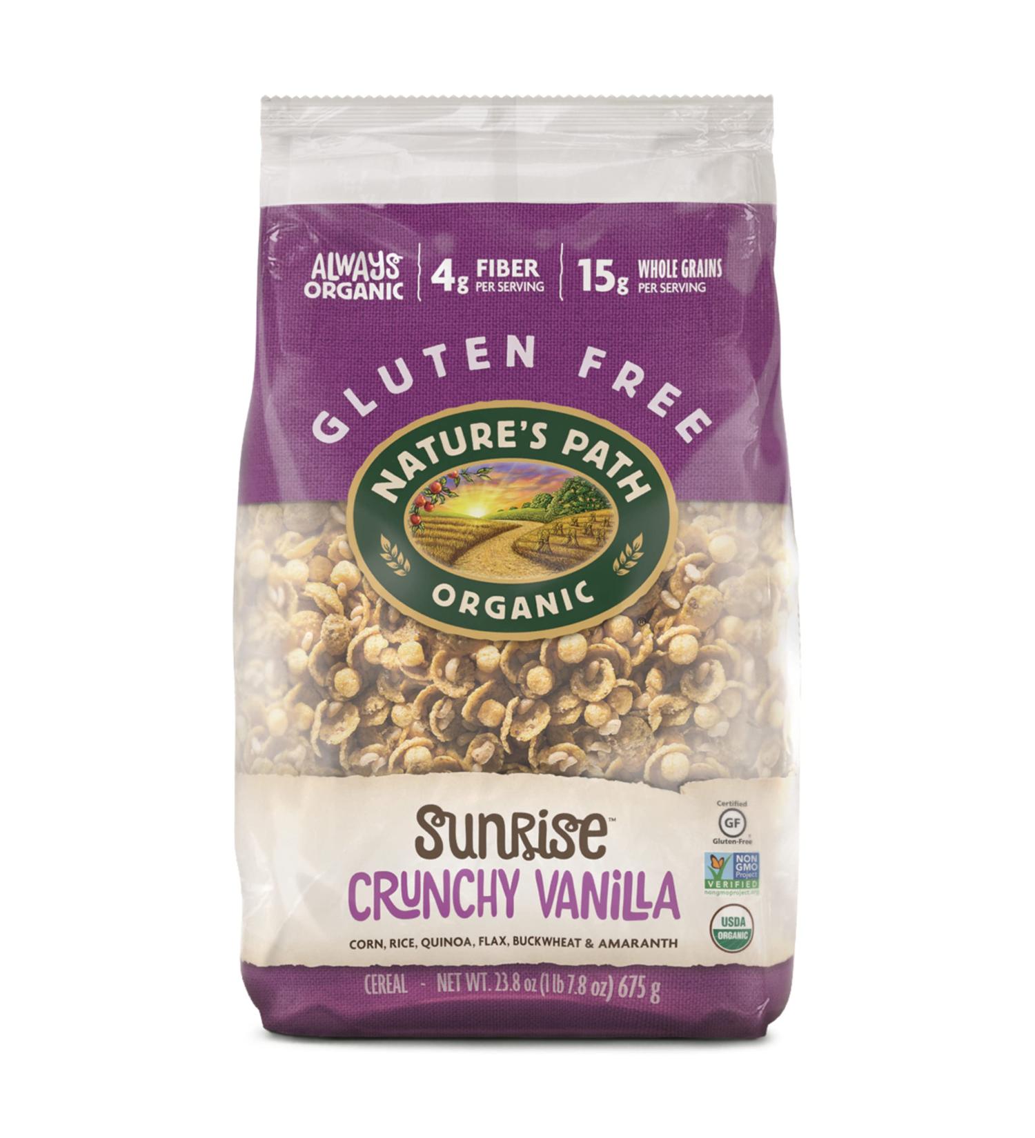 Nature's Path Organic Gluten Free Vanilla Crunchy Cereal - 1.48 lbs | Non-GMO, Earth Friendly Packaging | 15g Whole Grains, 4g Fiber - Buy Online on SooperMarket.com