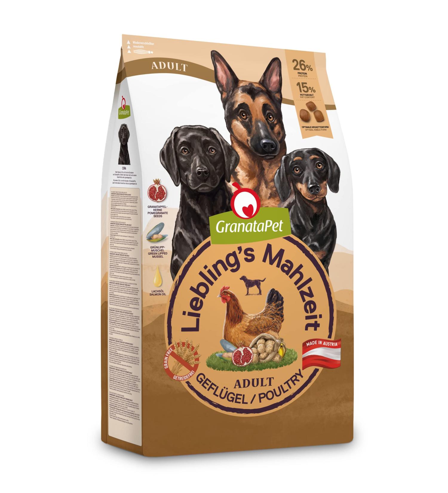 Granatapet Liebling's Meal Adult Poultry 1.8 kg | Grain-Free & Sugar-Free Dry Dog Food | Single Protein Dog Food for Healthy Nutrition - Buy Online on SooperMarket.com