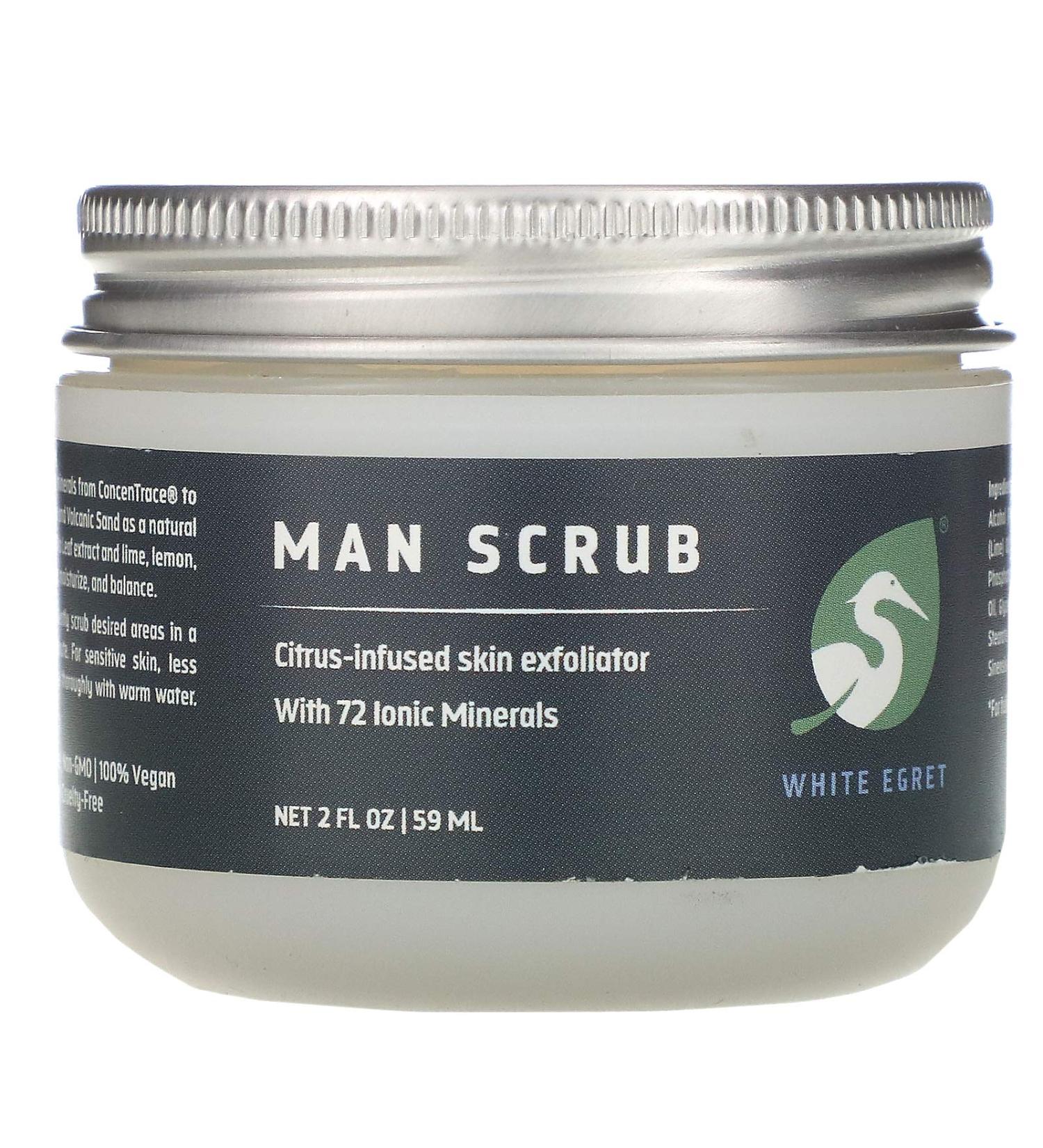 White Egret Man Scrub 2 oz - Exfoliating Personal Care for Men - Buy Online on SooperMarket.com