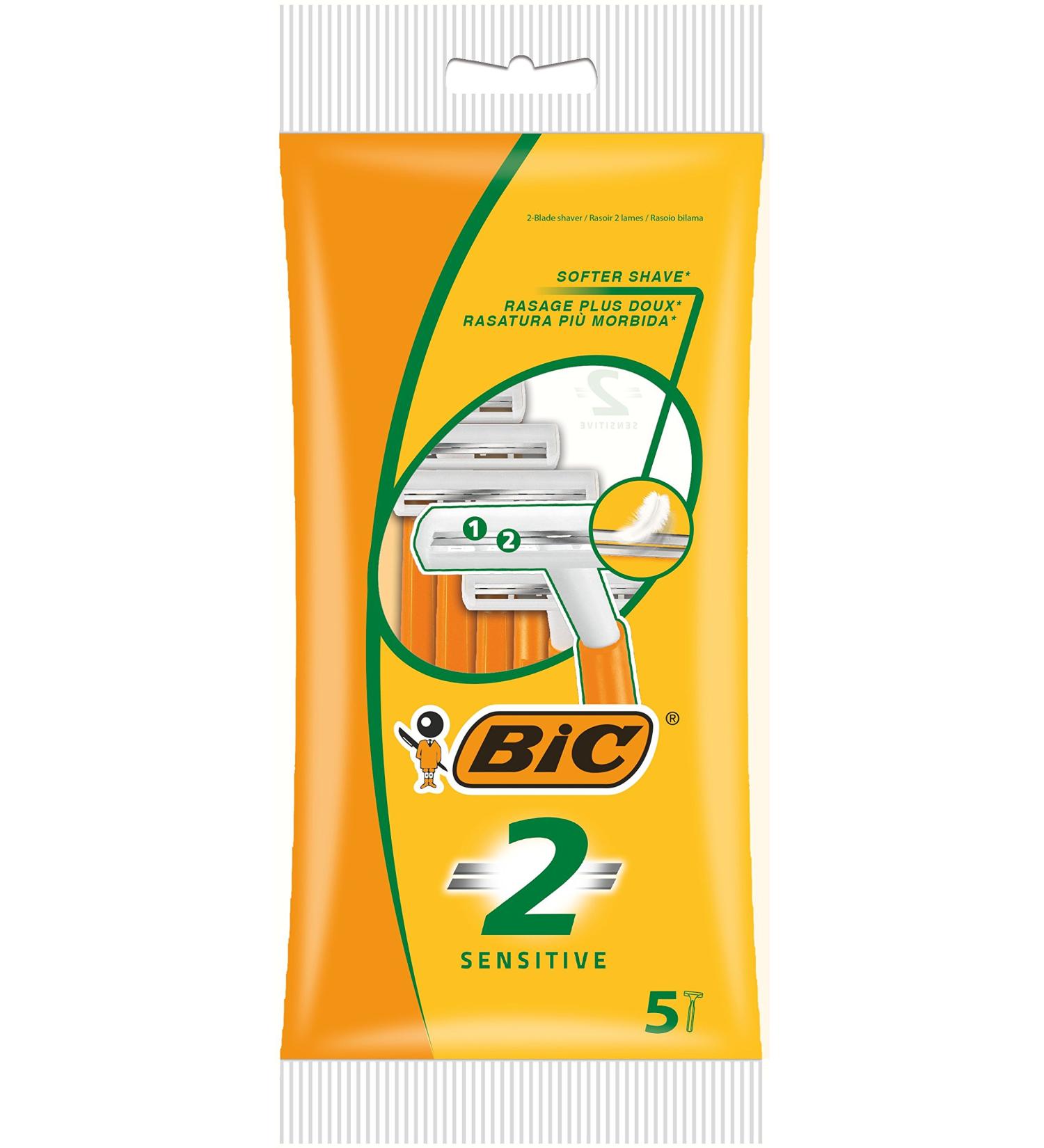 BIC 2 Sensitive Men's Razors - 25 Disposable Blades for Precise Shaving | International Shipping Available - Buy Online on SooperMarket.com