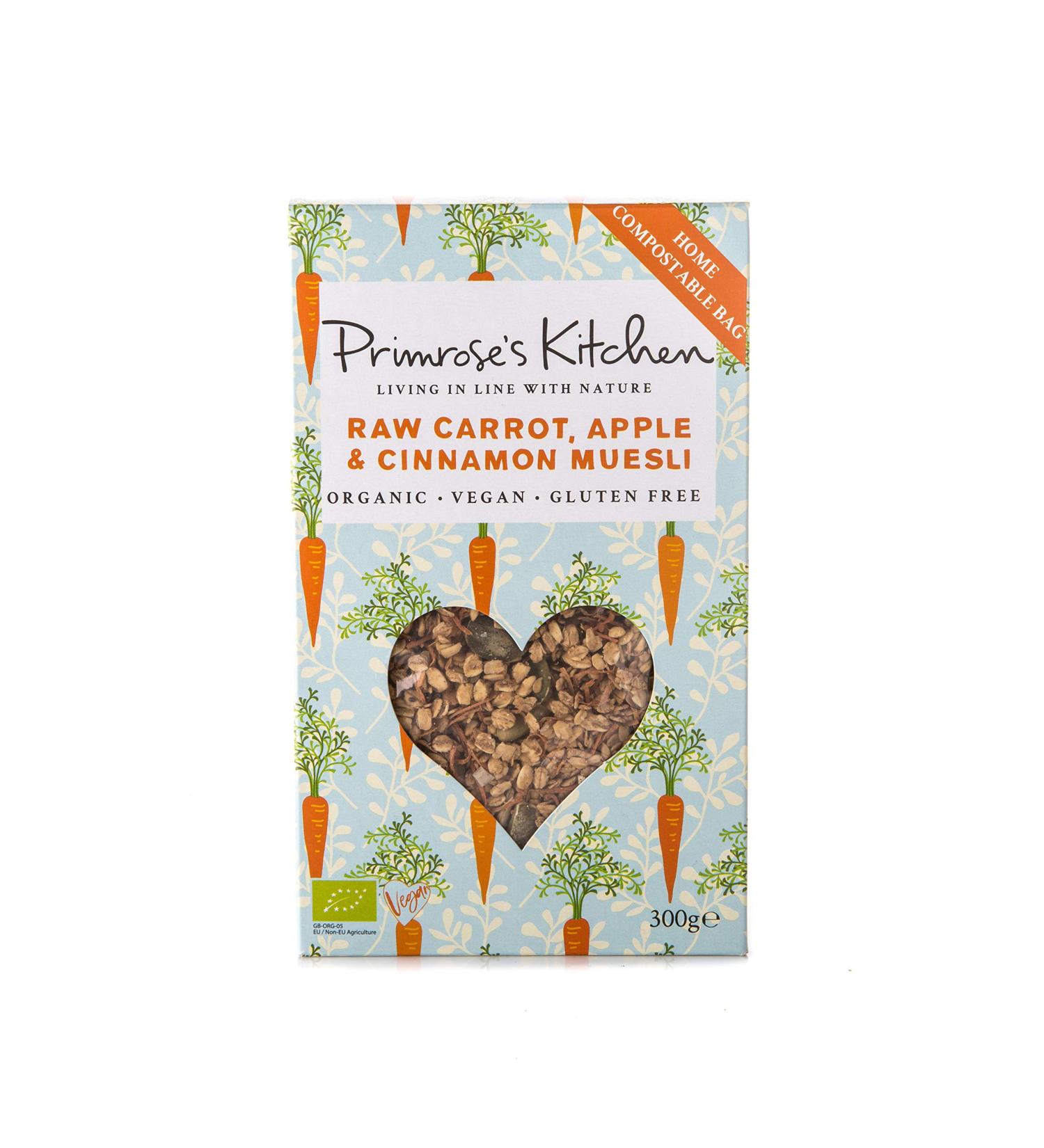 Primrose's Kitchen Organic Raw Carrot Apple And Cinnamon Muesli 300 g - Buy Online on SooperMarket.com