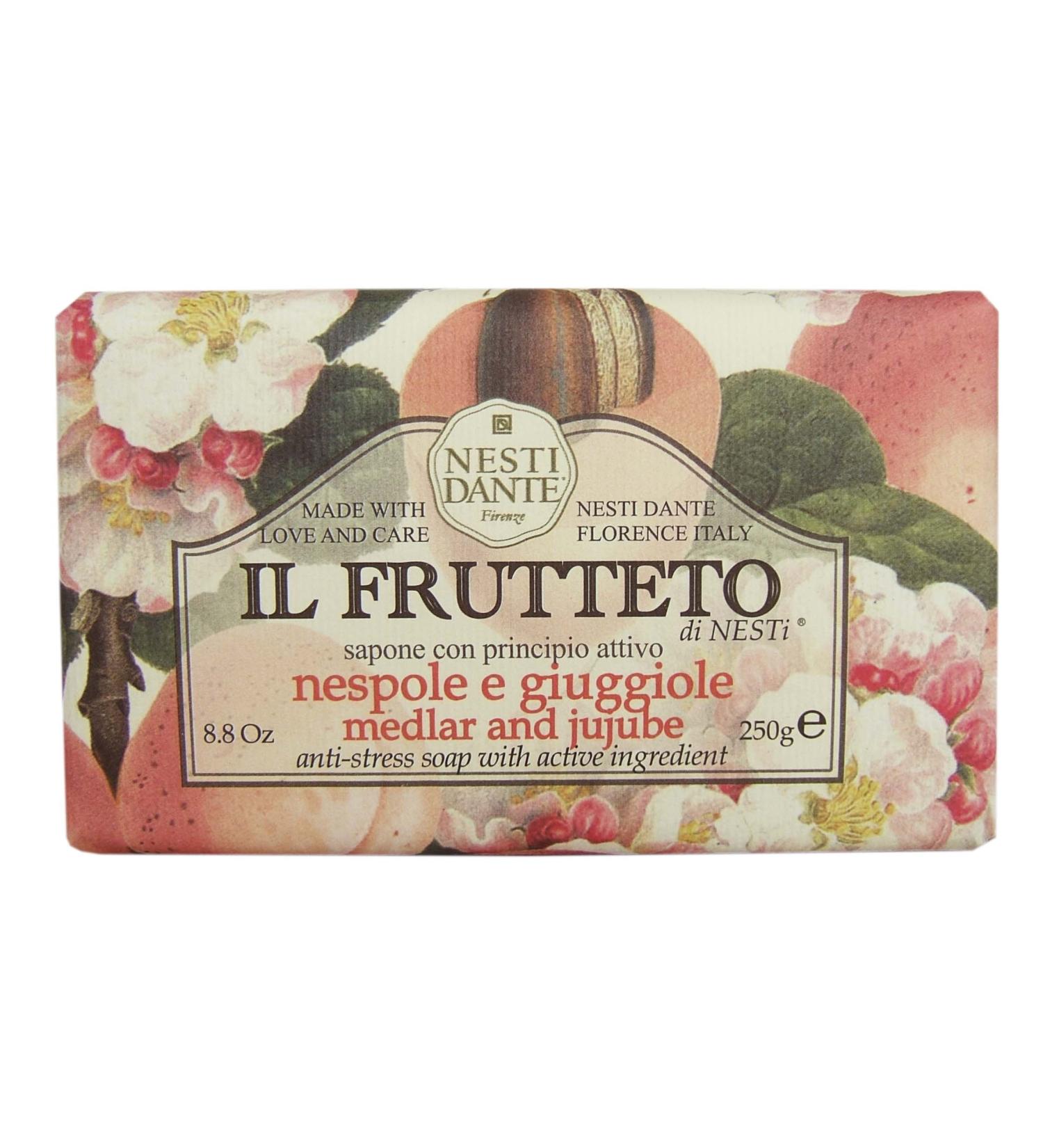 Nesti Dante Il Frutteto Anti-Stress Soap - Medlar & Jujube 250g | Luxurious Natural Soap for Stress Relief | Buy Internationally - Buy Online on SooperMarket.com