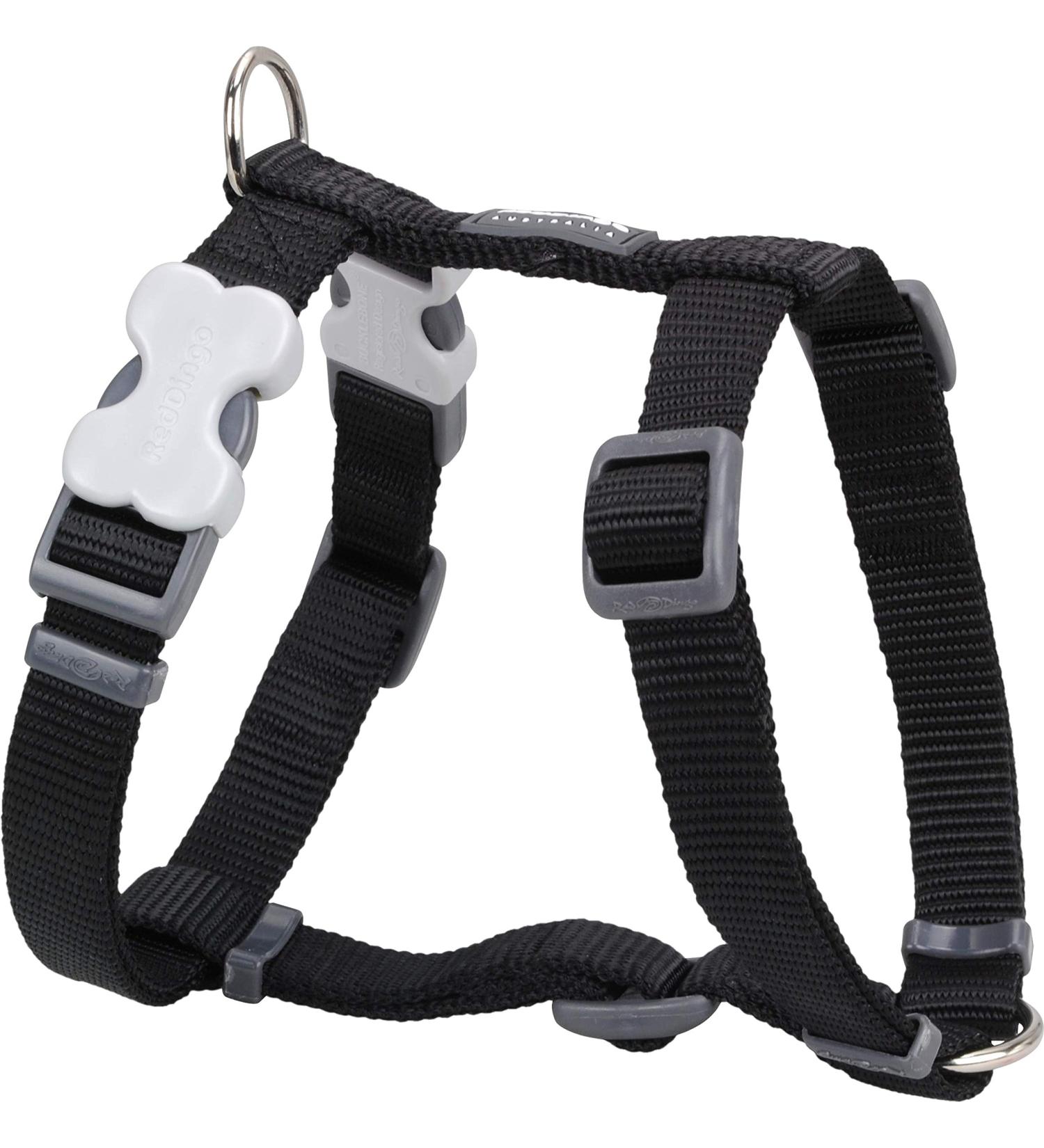Red Dingo Classic Dog Harness Plain Black Small 15mm Black S