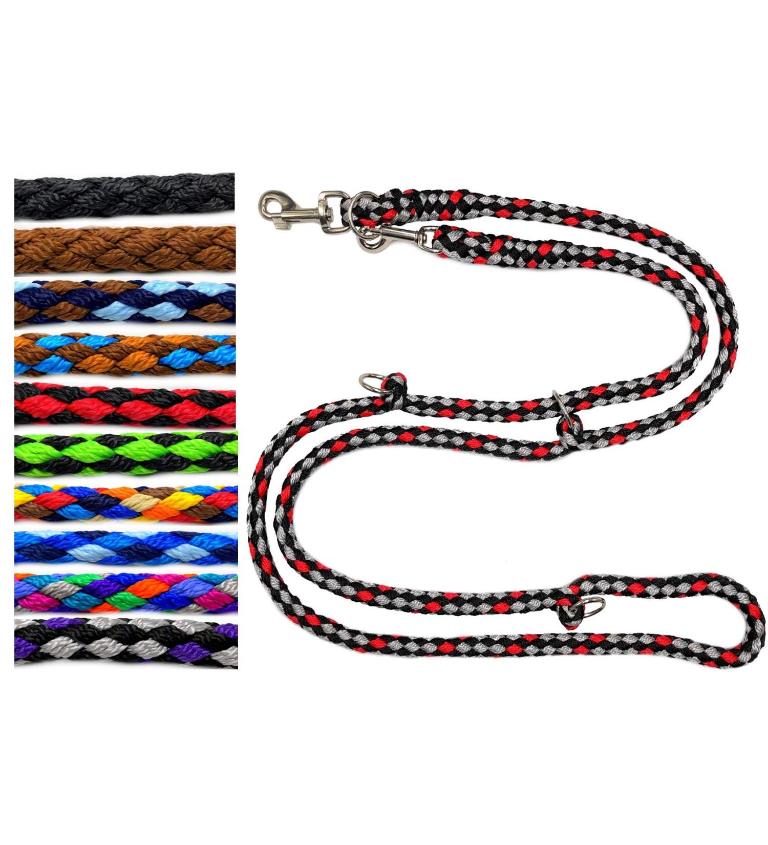 Adjustable Dog Linen for Large Dogs up to 80kg - 3.50m Jumbo Exercise Line (Black-Silver-Red) | Stable & Durable - Buy Online on SooperMarket.com