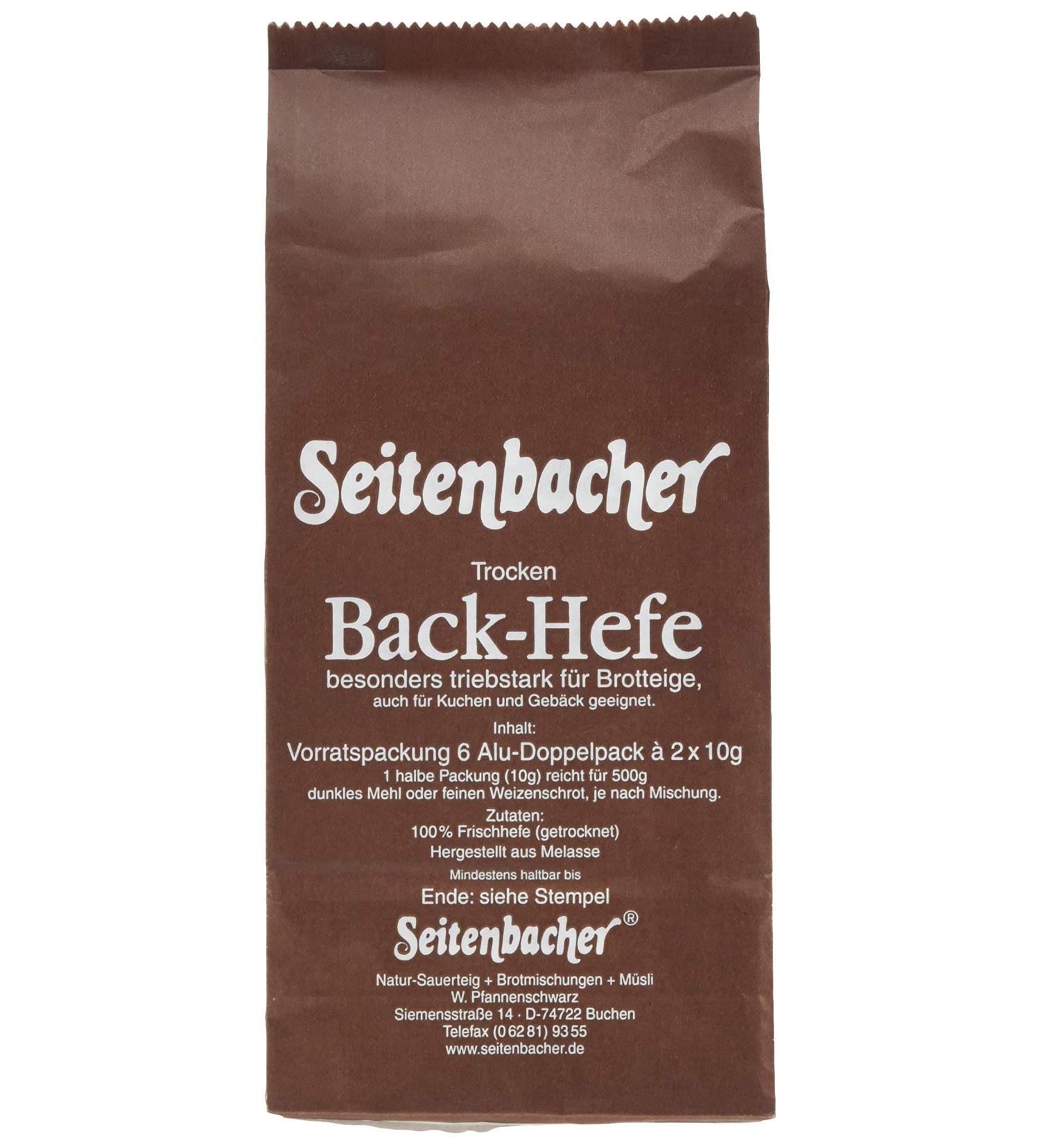 Seitenbacher Yeast Bulk Pack - Dry Yeast for Bread & Cakes (6x20g | 120g) - Premium Sugar Beet Ingredient | International Shipping - Buy Online on SooperMarket.com