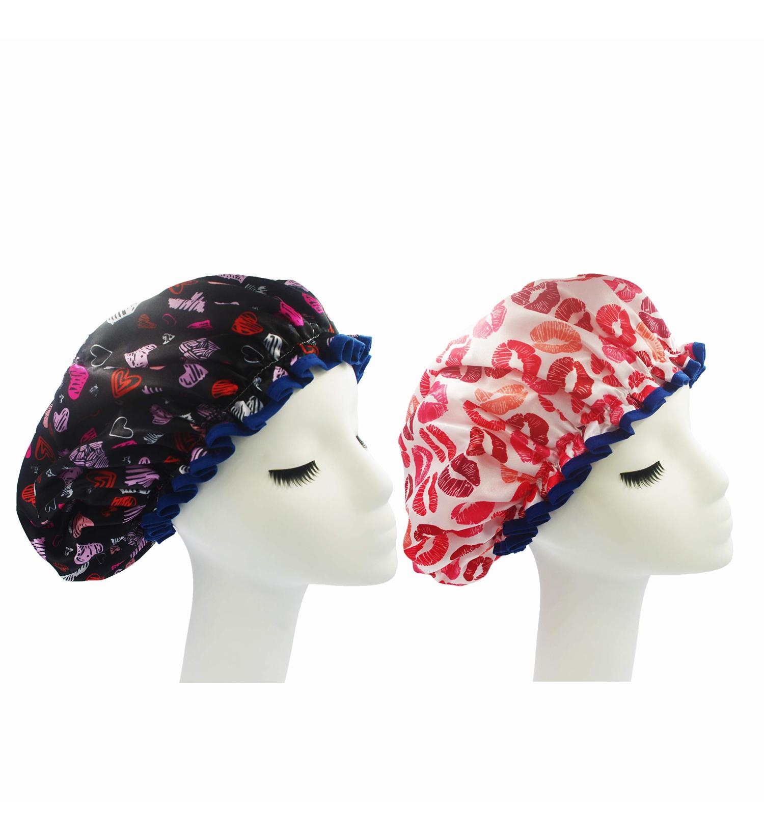 Bleu Bath (2 Pack) Sexy Lovely Fashion Style Extra Large Double Layer Shower Cap - Buy Online on SooperMarket.com