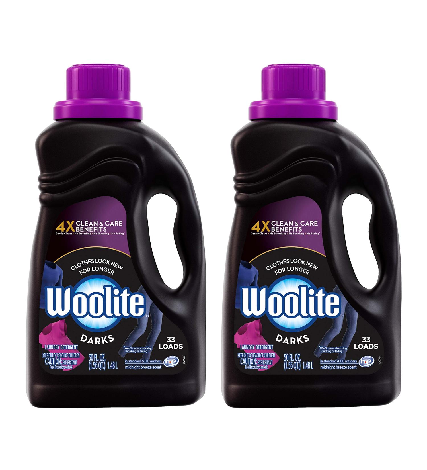 Woolite Dark Care Laundry Detergent - Midnight Breeze 50 oz (33 Loads) - Pack of 2 - Protects Dark Colors - Buy Online on SooperMarket.com