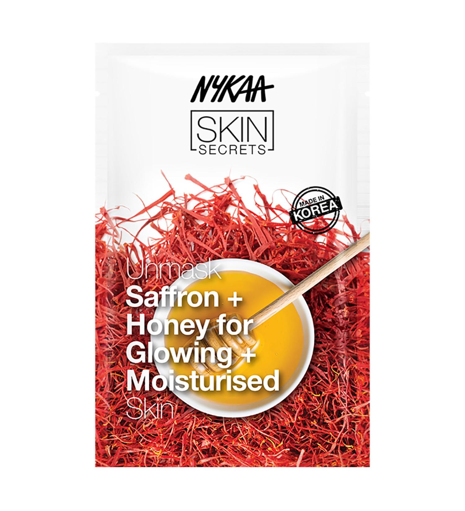 Nykaa Naturals Skin Secrets Bubble Sheet Mask - Saffron & Honey | Pore Cleansing Anti-Aging Brightening & Hydrating 0.67 oz - Global Shipping Available - Buy Online on SooperMarket.com