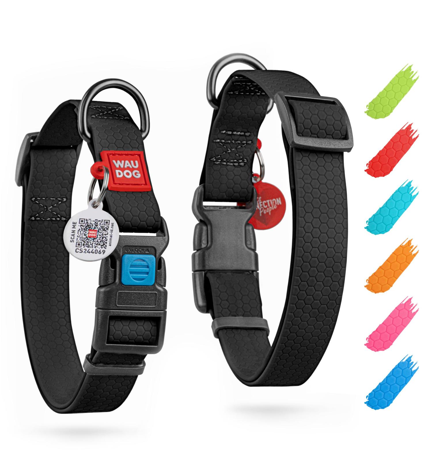 Waudog Waterproof Adjustable Dog Collar - Durable & Stylish Collars for Big Dogs Small Dogs & Puppies with Secure Plastic Lock - Buy Online on SooperMarket.com