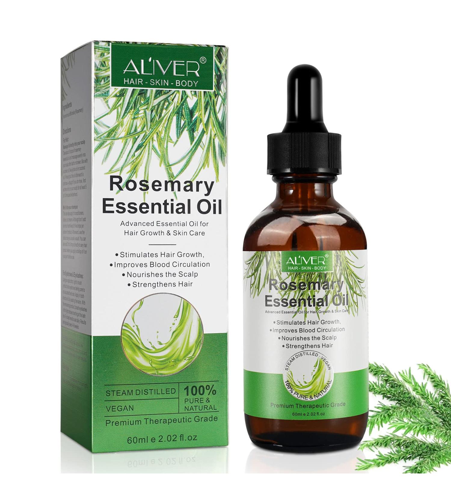 Rosemary Oil for Hair Growth & Skin Care - Stimulates Growth, Improves Scalp Health, 2.02 Fl Oz - Buy Online on SooperMarket.com