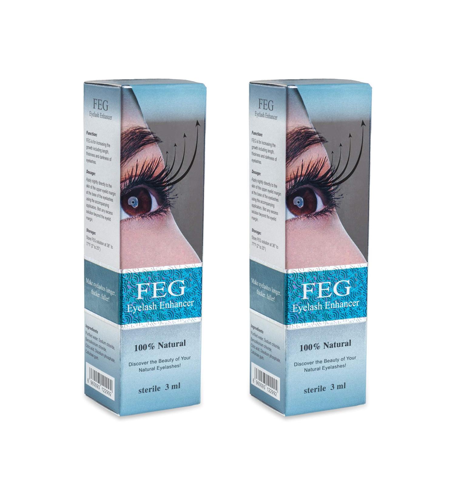 FEG Eyelash Rapid Growth Serum | 2 Pack | For Lash & Brow | Longer & Darker lashes | Best Natural Serum - Buy Online on SooperMarket.com