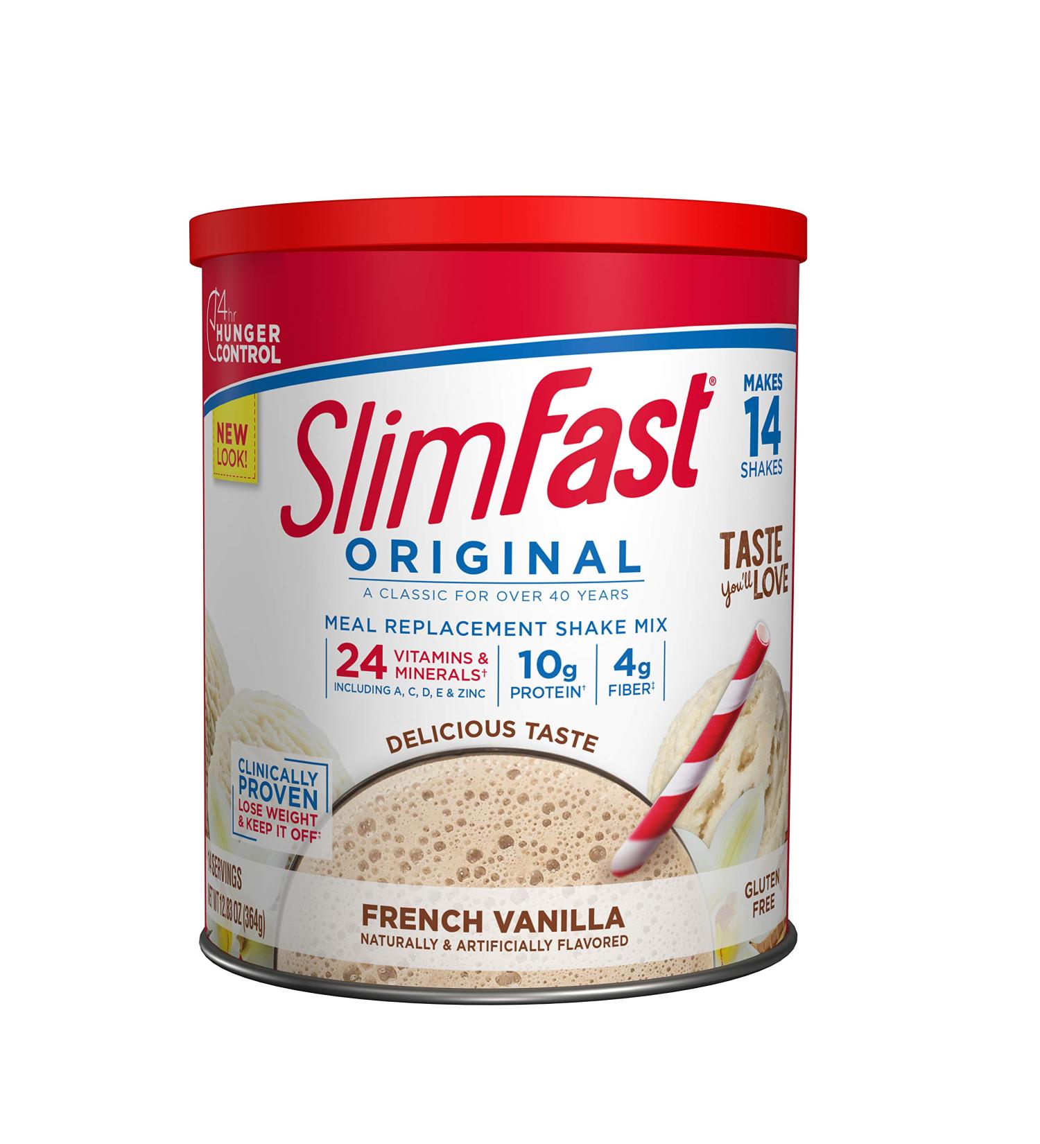 SlimFast French Vanilla Meal Replacement Shake Mix - 10g Protein - 14 Servings (Pack of 1) - Buy Online on SooperMarket.com