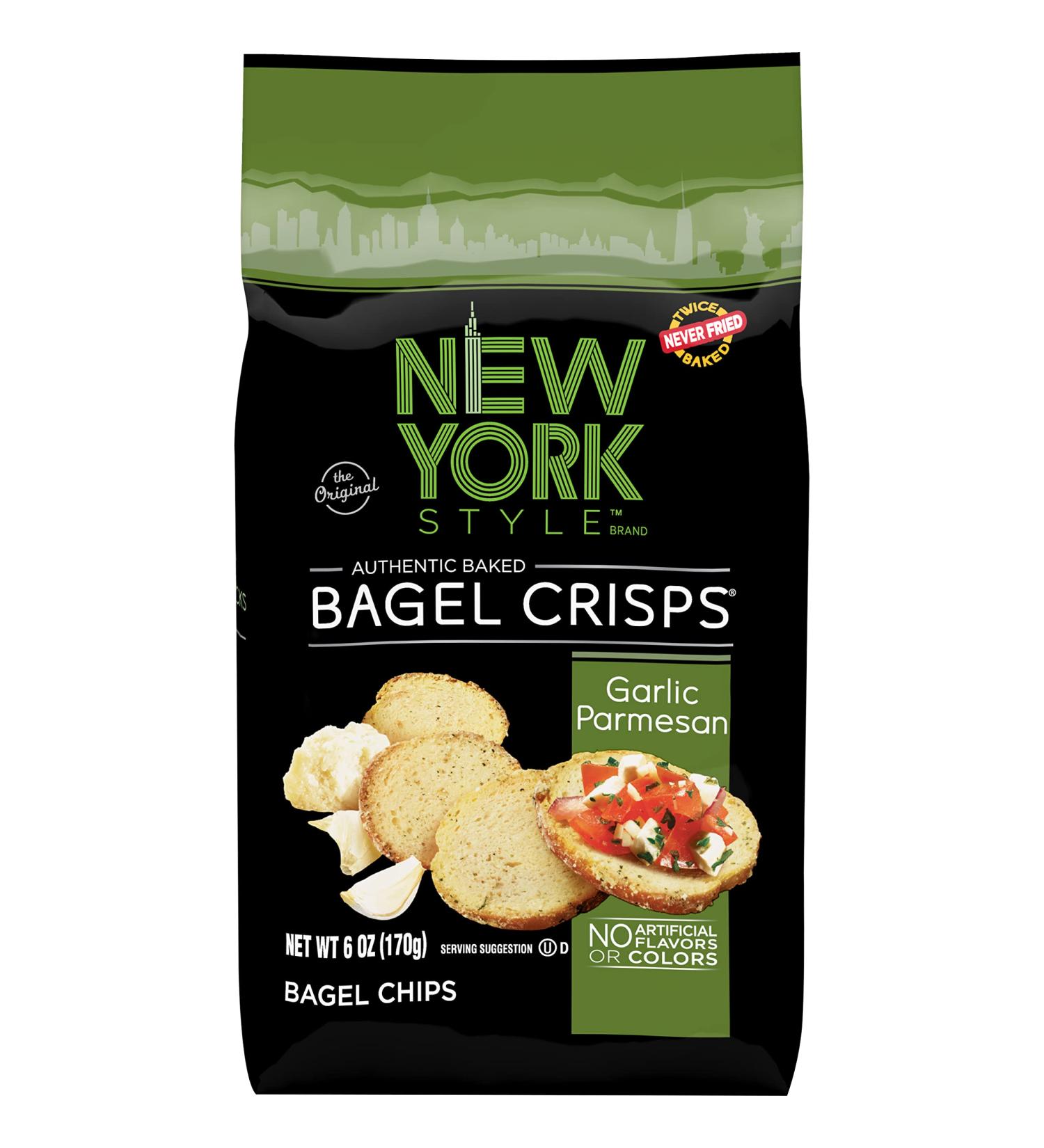 New York Style Bagel Crisps - Parmesan Garlic Flavor (6 oz) - Buy Online on SooperMarket.com