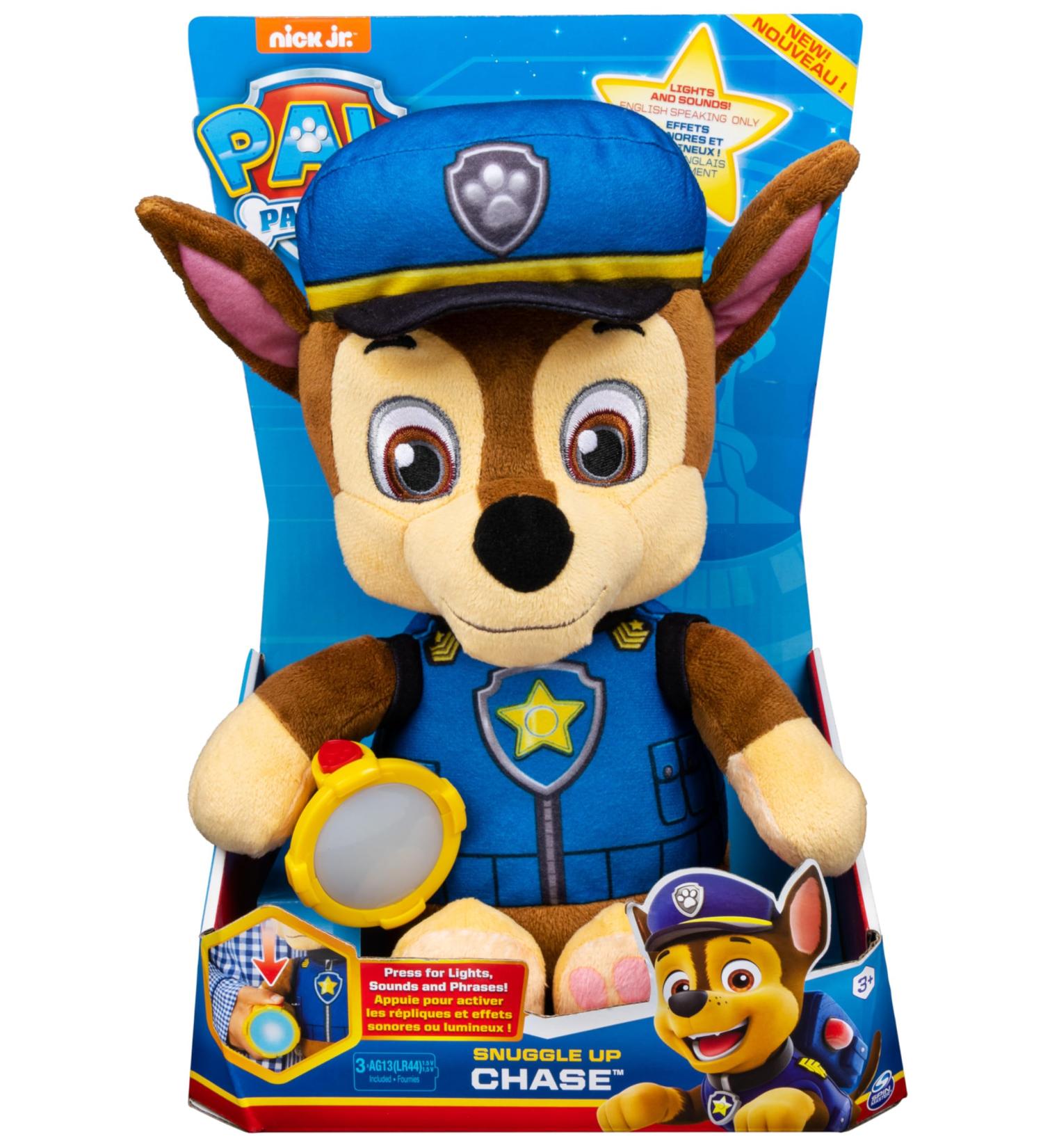 Paw Patrol Snuggle Up Chase Plush with Torch and Sounds - Best for Kids 3+ - Grey - Buy Online on SooperMarket.com