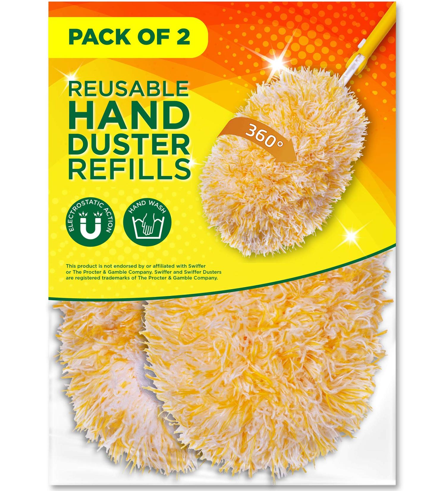 Millifiber Microfiber Reusable Refills for Swiffer Hand Duster - 2-Pack | 360 Degree Dry Duster Heavy Duty Refills | Eco-Friendly Alternative - Replacement Pads - Buy Online on SooperMarket.com