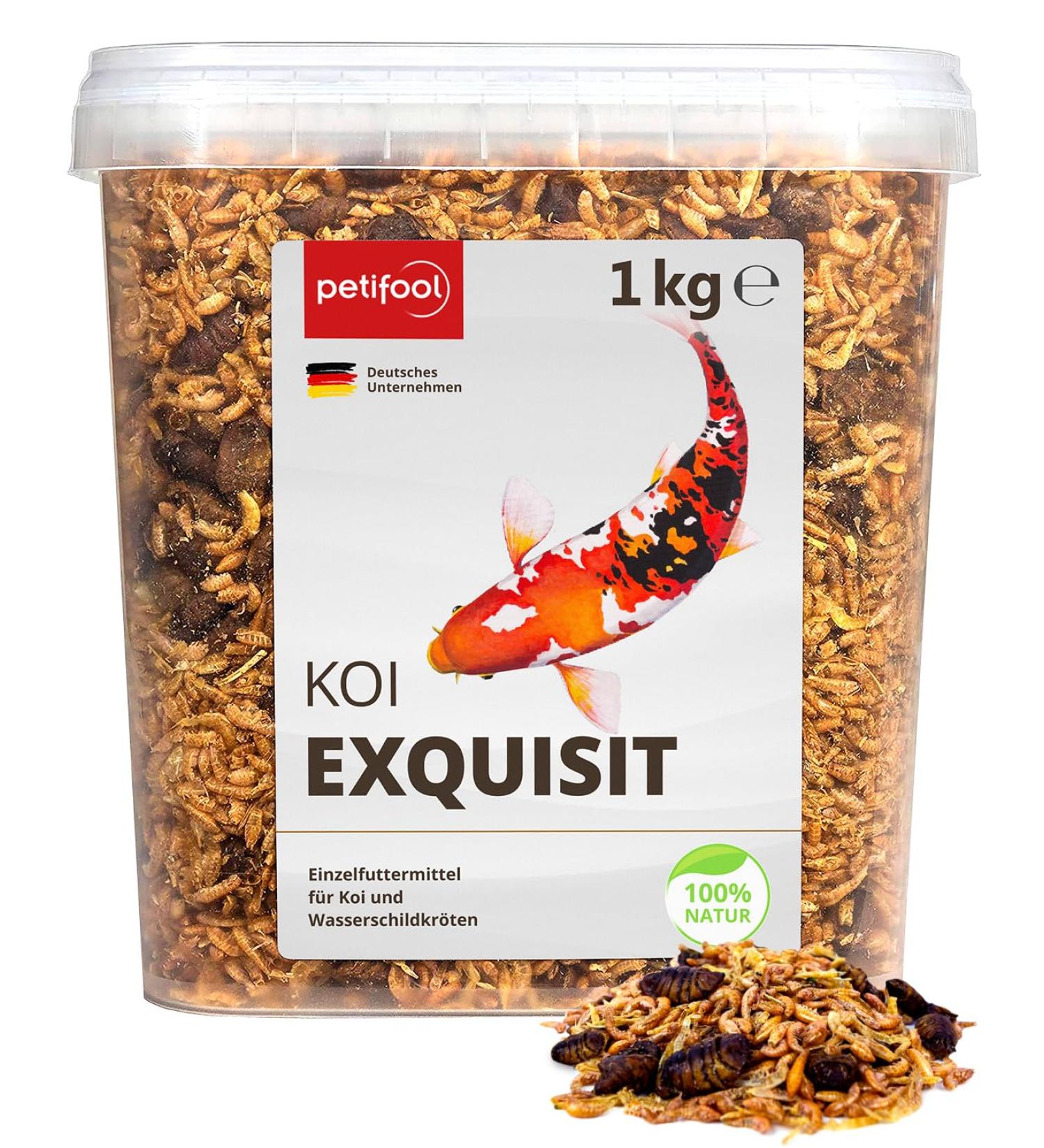 Petifool Koi Exquisit 1kg - Premium Dried Feed Mix for Water Turtles & Fish | Silk Cocks Shrimp & Gammarus - Natural Nutrition - Buy Online on SooperMarket.com