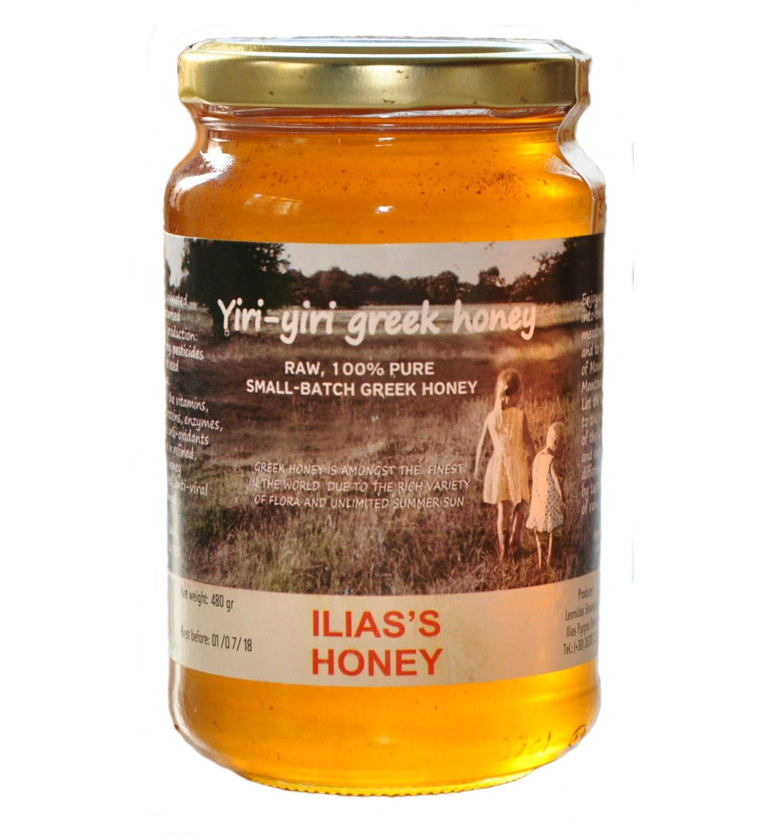 RAW Greek Honey 100% Pure - ILIAS'S Honey 480g (Orange Blossom and Fir)