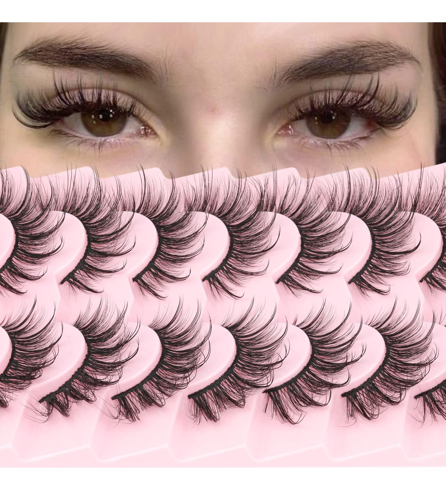 Geeneiya Wispy Mink Lashes Multipack - 7 Pairs 18mm Long Strip Lashes for Natural Volume & Fluffy False Eyelashes with Cat Eye Fairy Look - Buy Online on SooperMarket.com