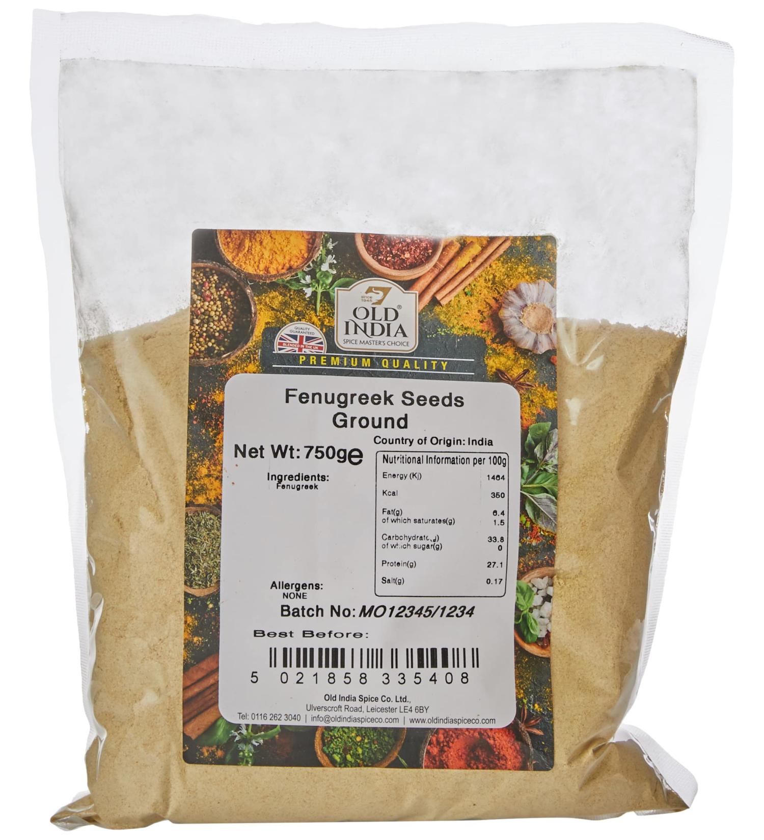 Old India Ground Fenugreek Seeds 750g - Premium Quality Spice for Cooking - Buy Online on SooperMarket.com
