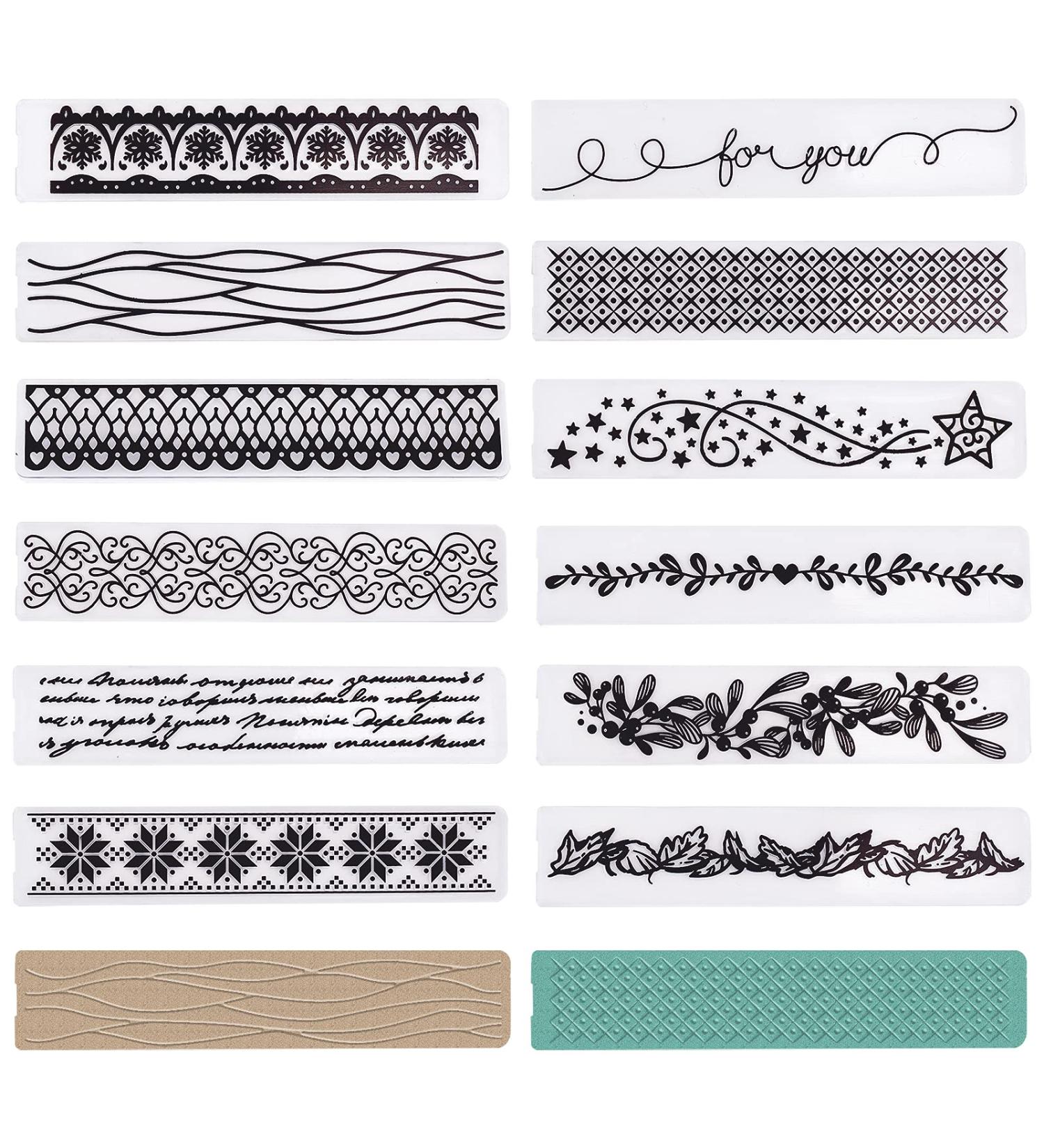 Globleland 12Pcs Flower Lace Leaf Edge Border Plastic Embossing Folders - DIY Template for Card Making & Scrapbooking - Buy Online on SooperMarket.com