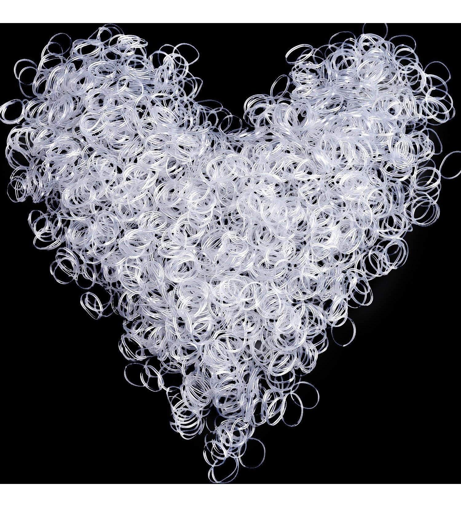 500 Pieces Elastic Hair Ties - Durable Mini Rubber Bands for Kids' Braids & Hairstyles | Soft Transparent Hair Bands for Weddings & Dreadlocks - Buy Online on SooperMarket.com